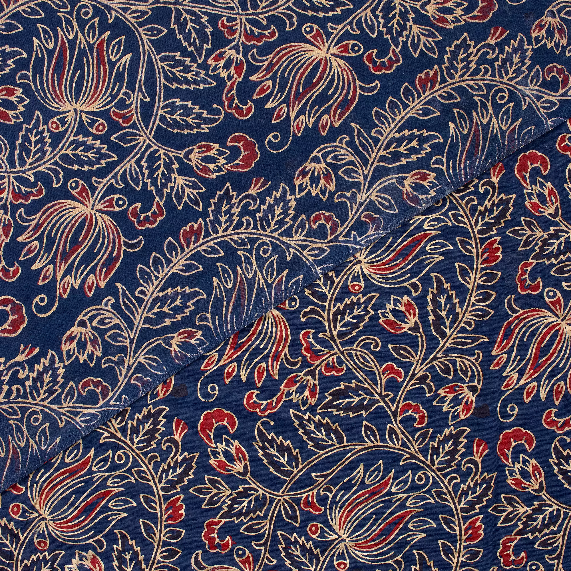 Ajrakh Floral Cotton Fabric For Dress - Image 3