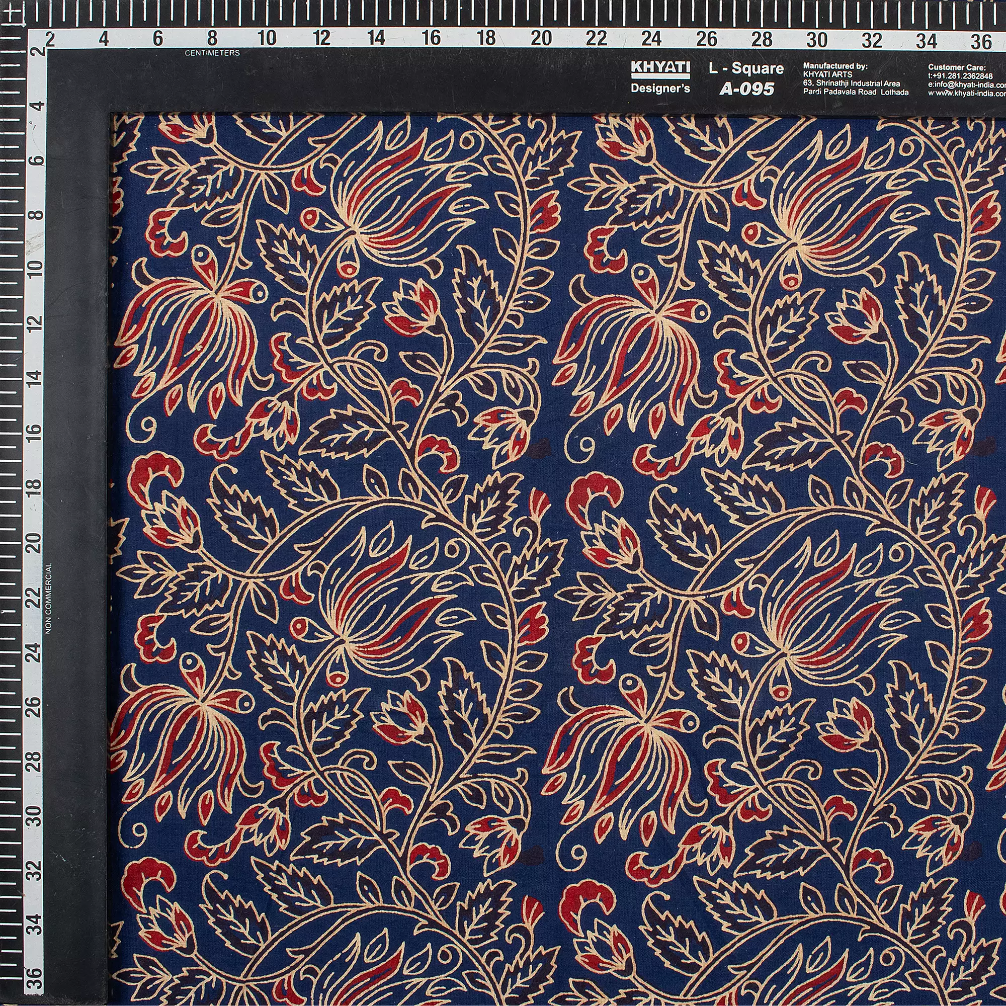 Ajrakh Floral Cotton Fabric For Dress - Image 4