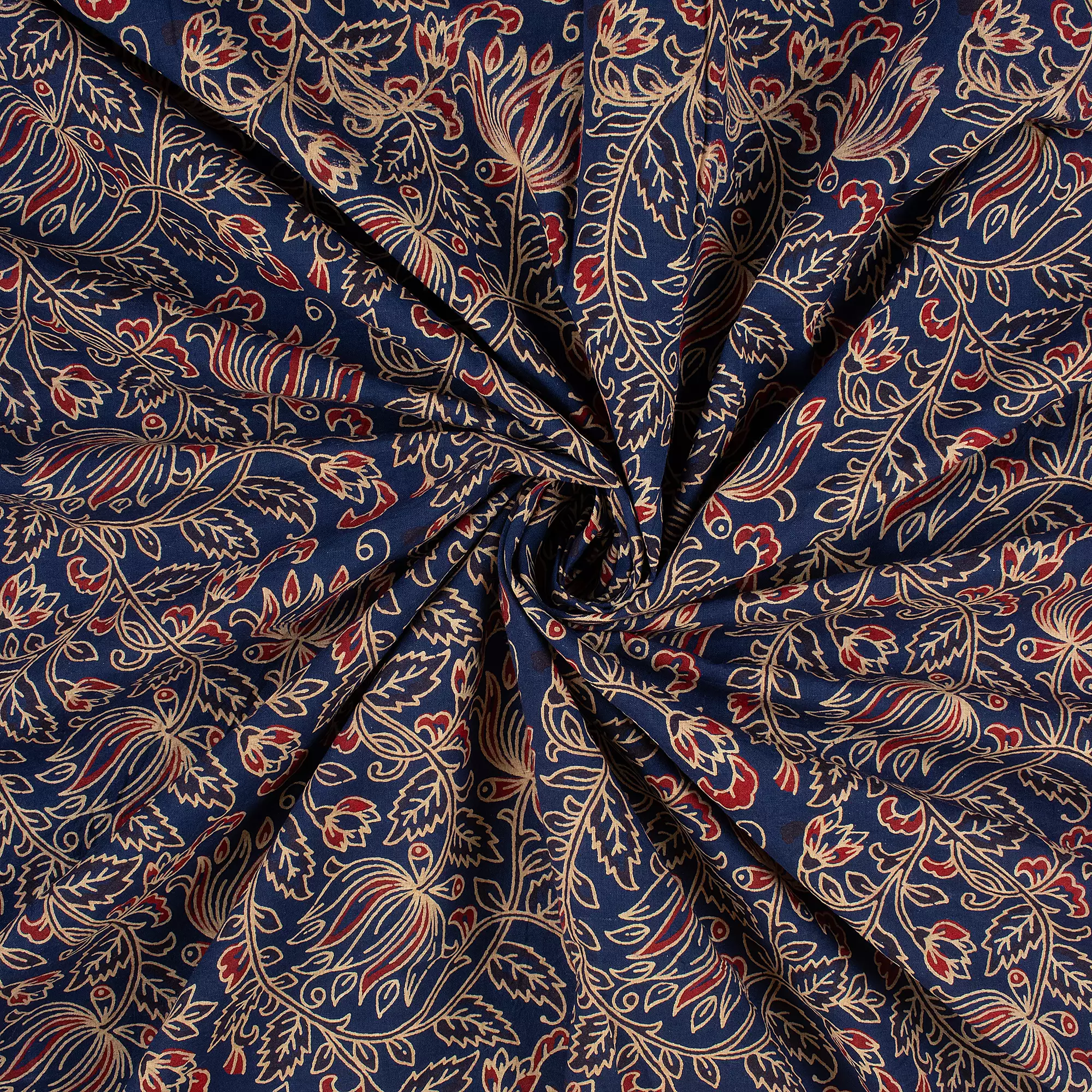 Ajrakh Floral Cotton Fabric For Dress - Image 5
