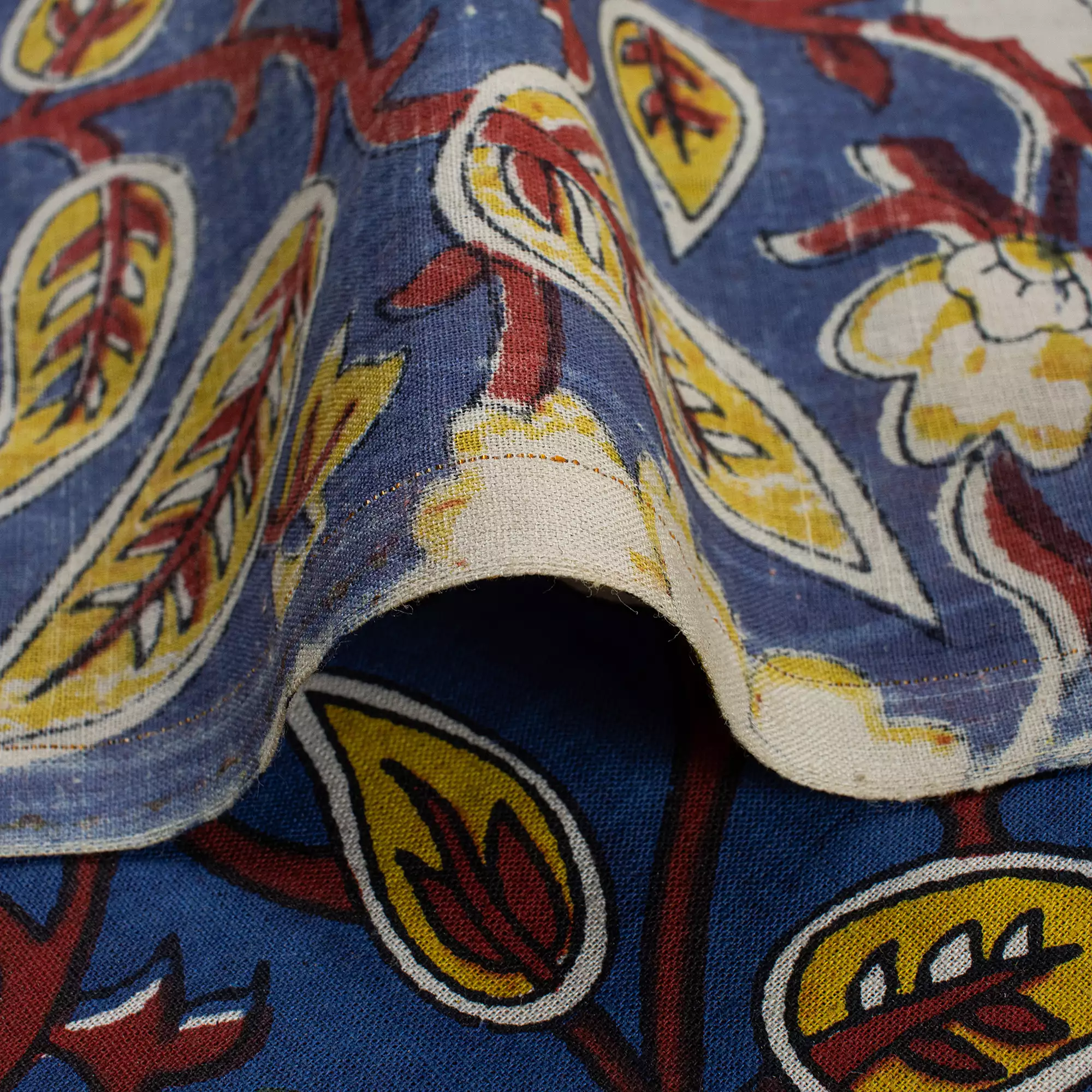 Indian Bagru Floral Hand Block Printed Fabric - Image 2