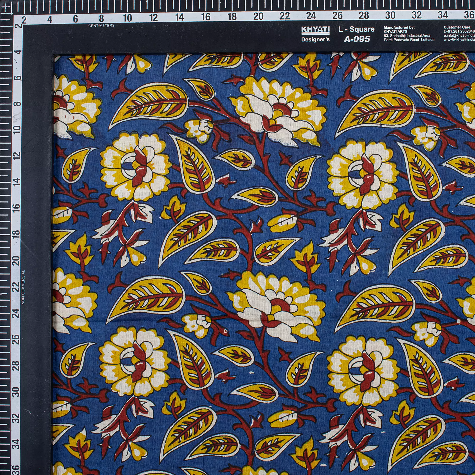 Indian Bagru Floral Hand Block Printed Fabric - Image 4