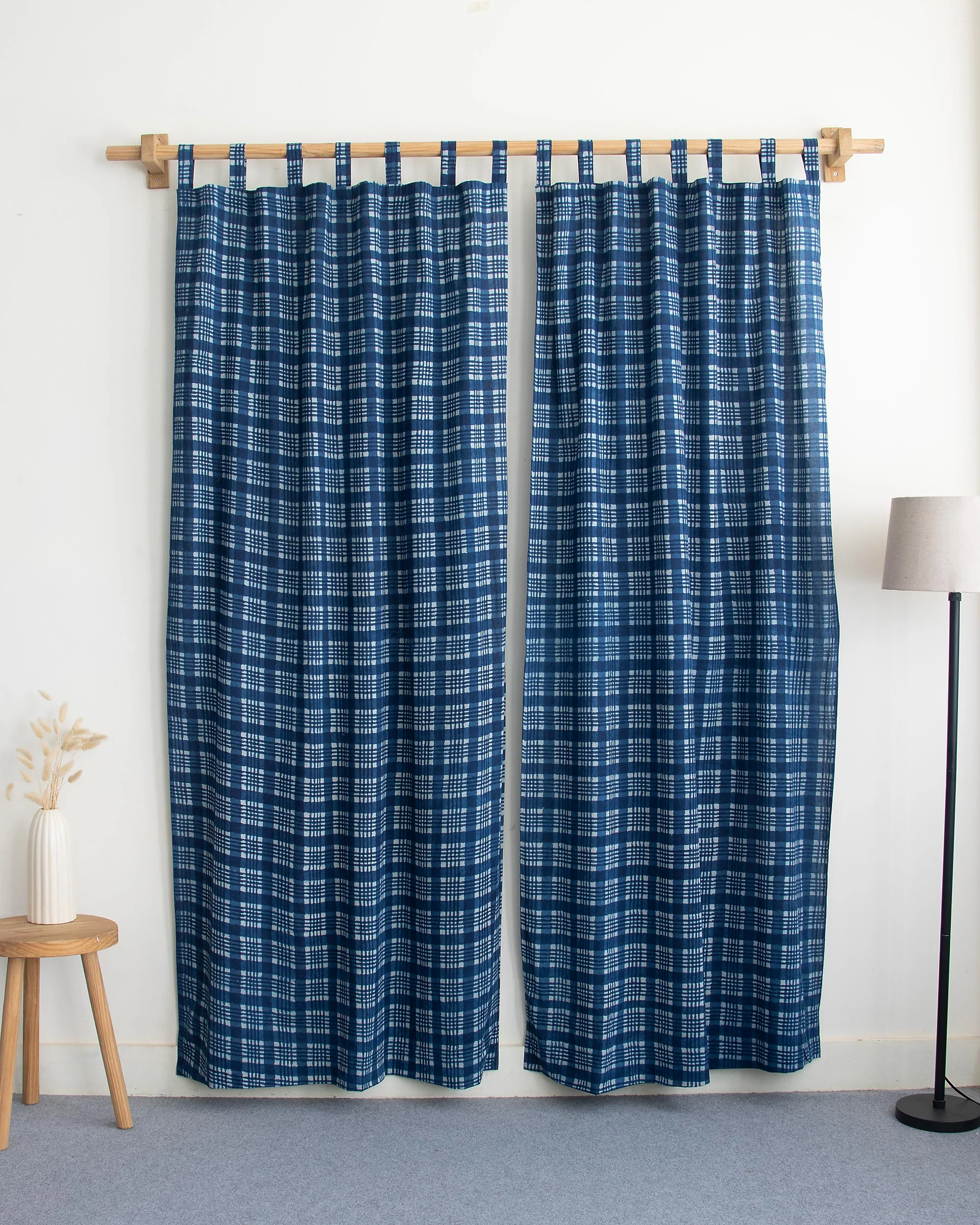 Indian Block Printed Cotton Curtains For Door - Image 2