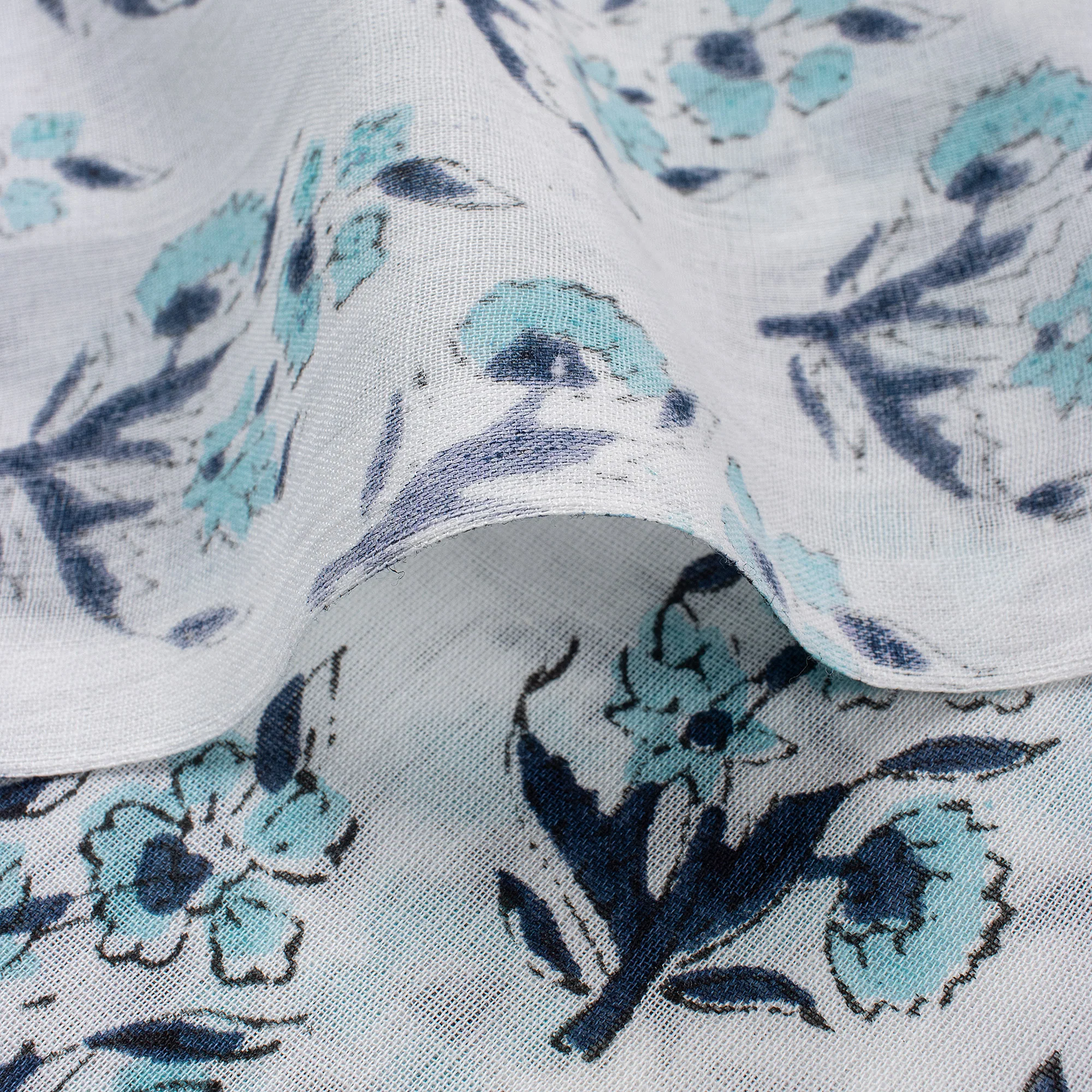 Indian Floral Hand Block Printed Fabric for Dress Material - Image 2