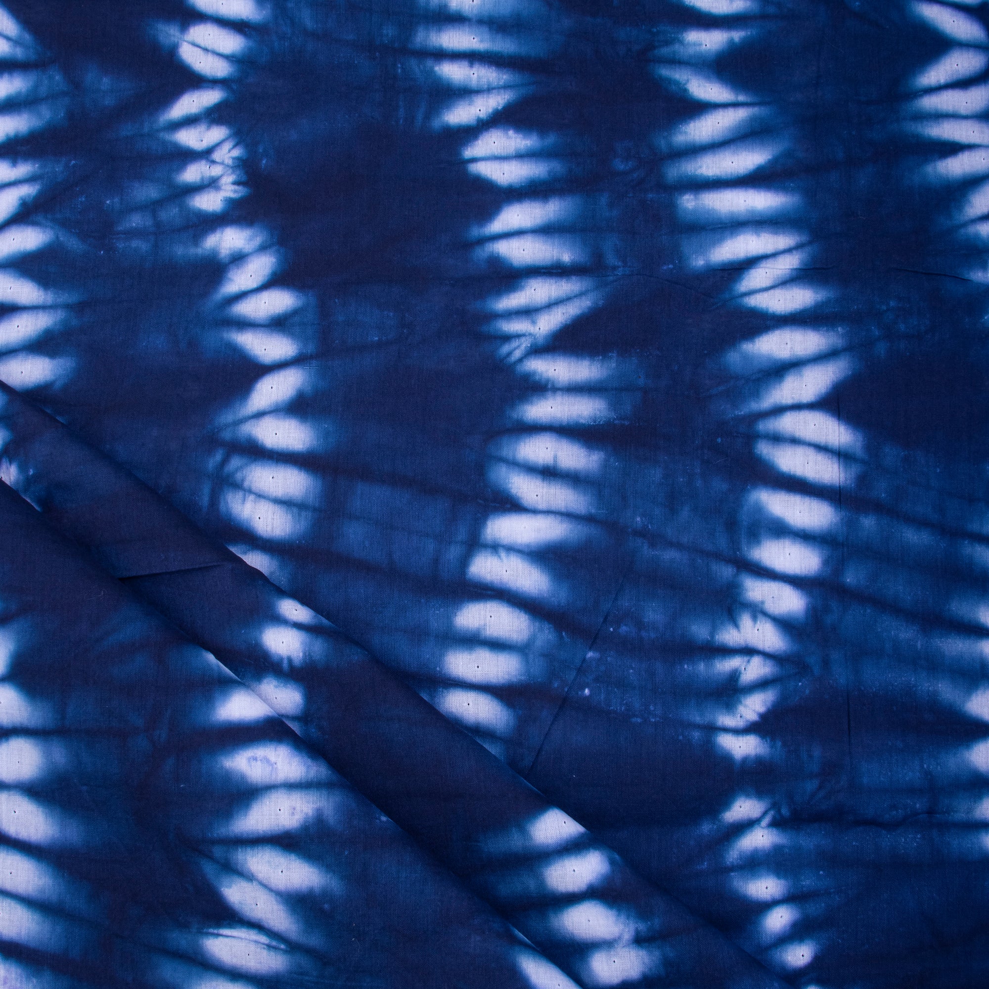 Indian Blue Tie Dye Cotton Shibori Fabric - Image 2