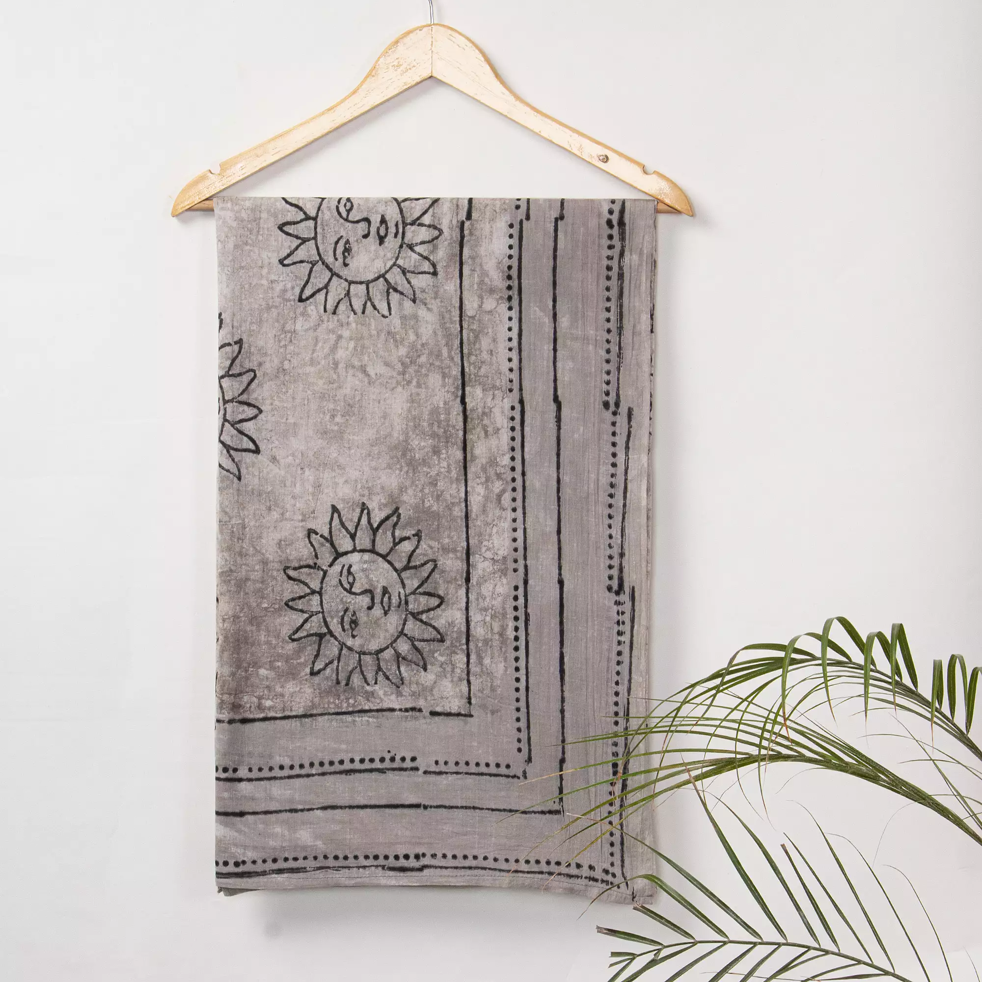 Indian Brown Cotton Dupatta Hand Block Printed - Image 3