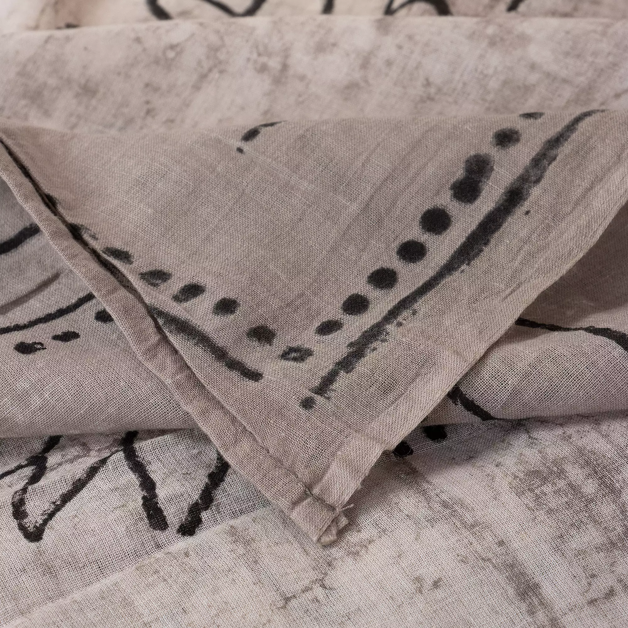 Indian Brown Cotton Dupatta Hand Block Printed - Image 4