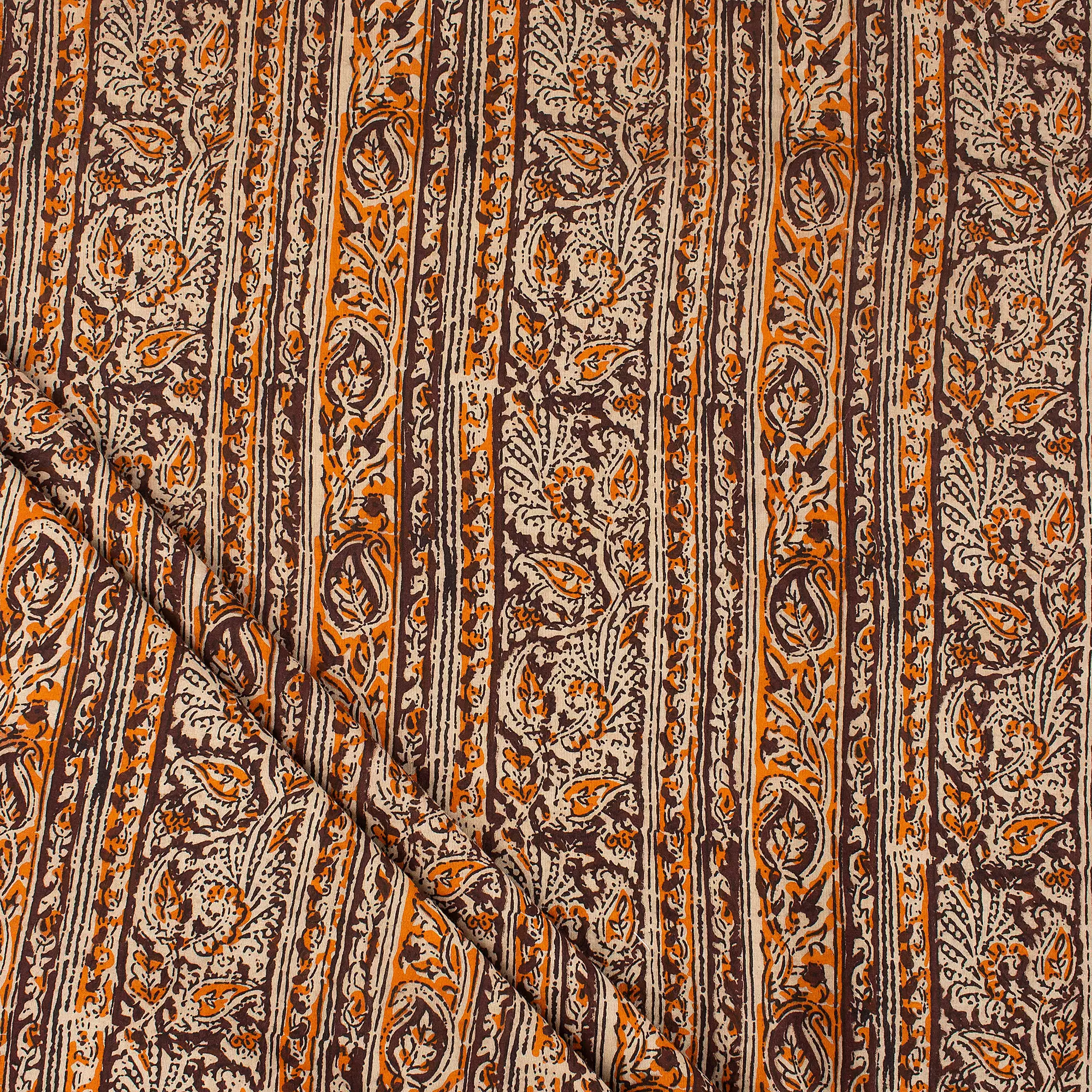 Indian Leaf Cotton Bagru Printed Fabric