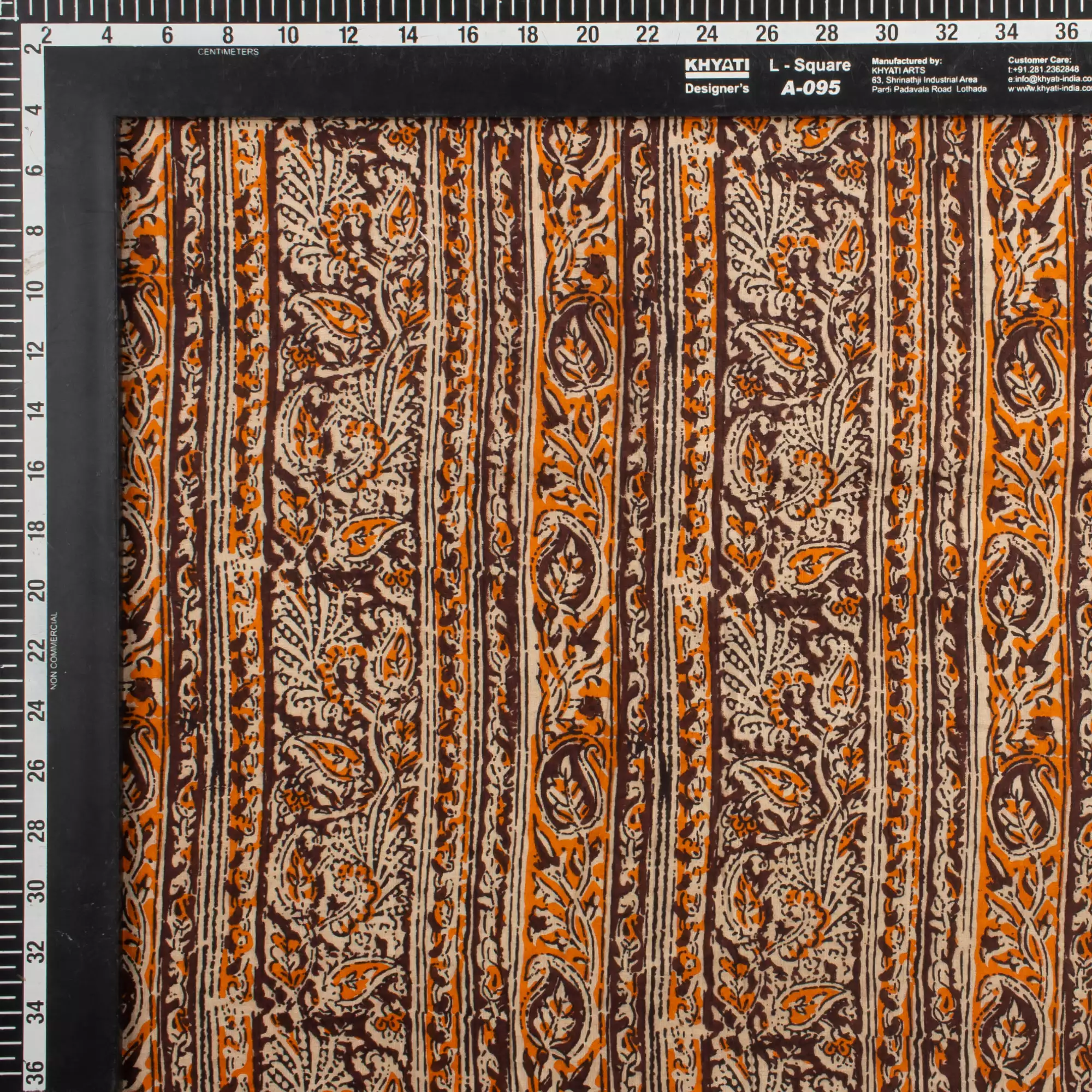 Indian Leaf Cotton Bagru Printed Fabric - Image 3