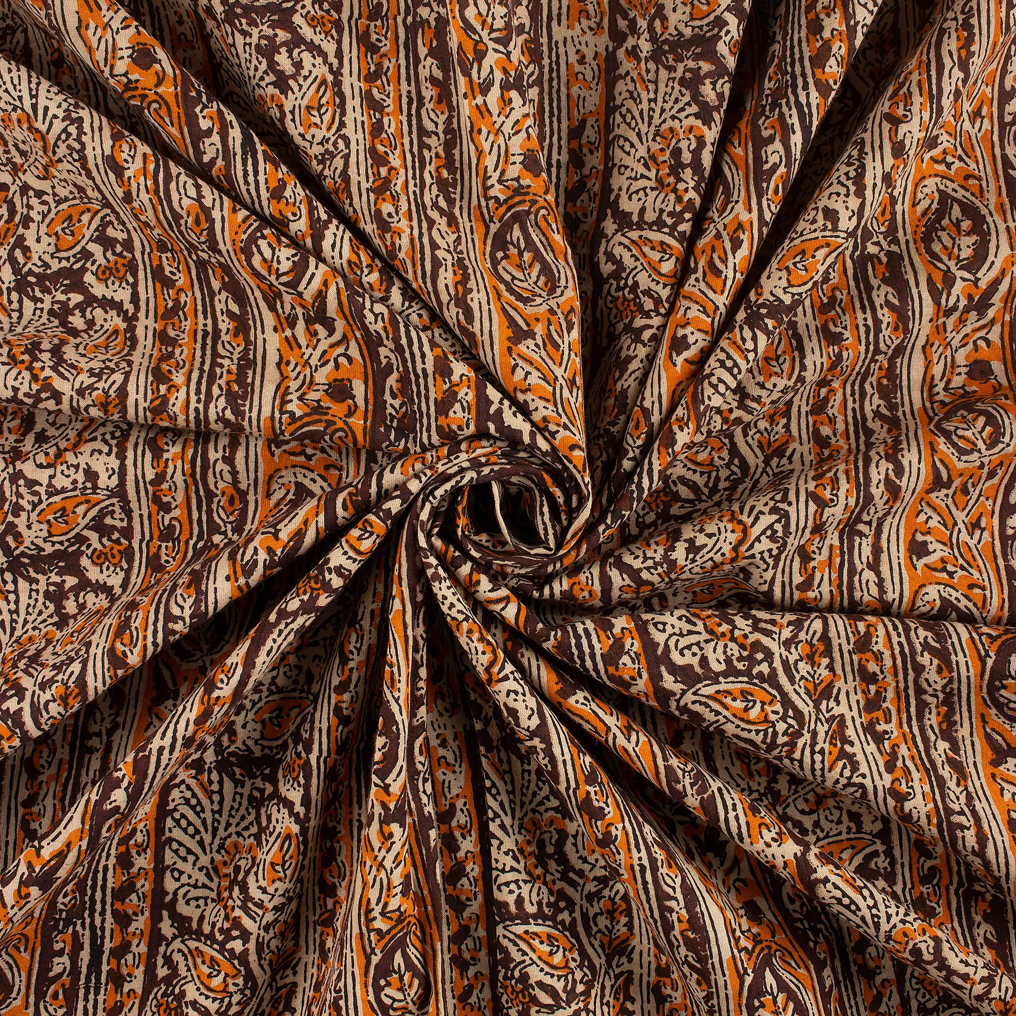 Indian Leaf Cotton Bagru Printed Fabric - Image 4