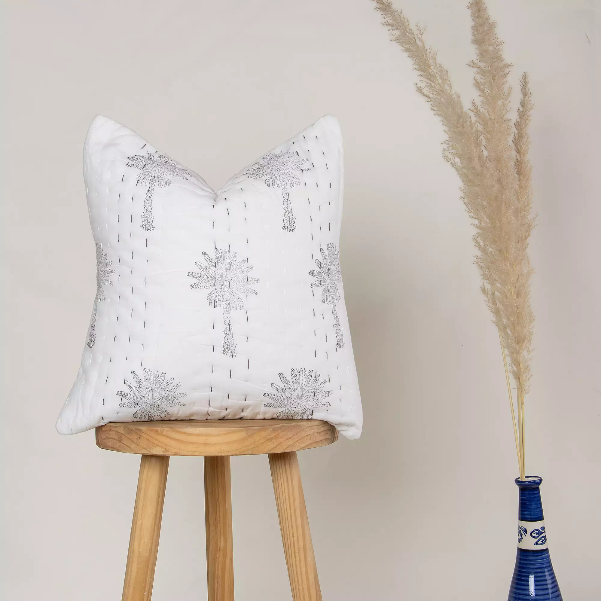Indian Cotton Quilted Kantha Cushion Covers
