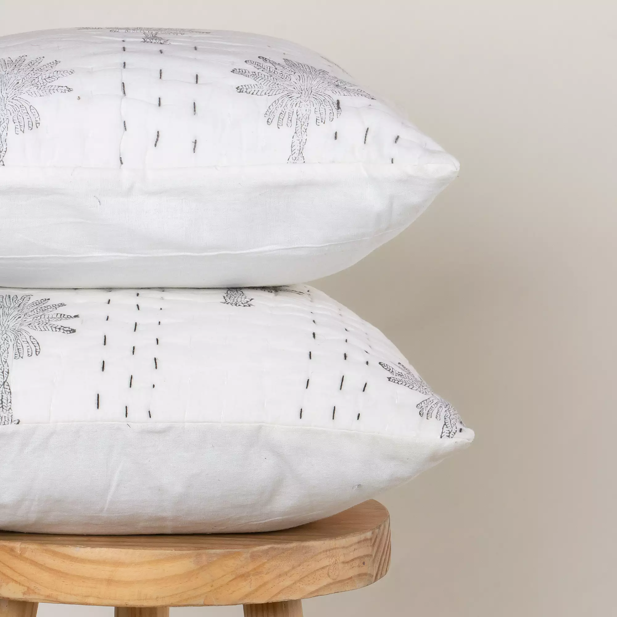 Indian Cotton Quilted Kantha Cushion Covers - Image 3