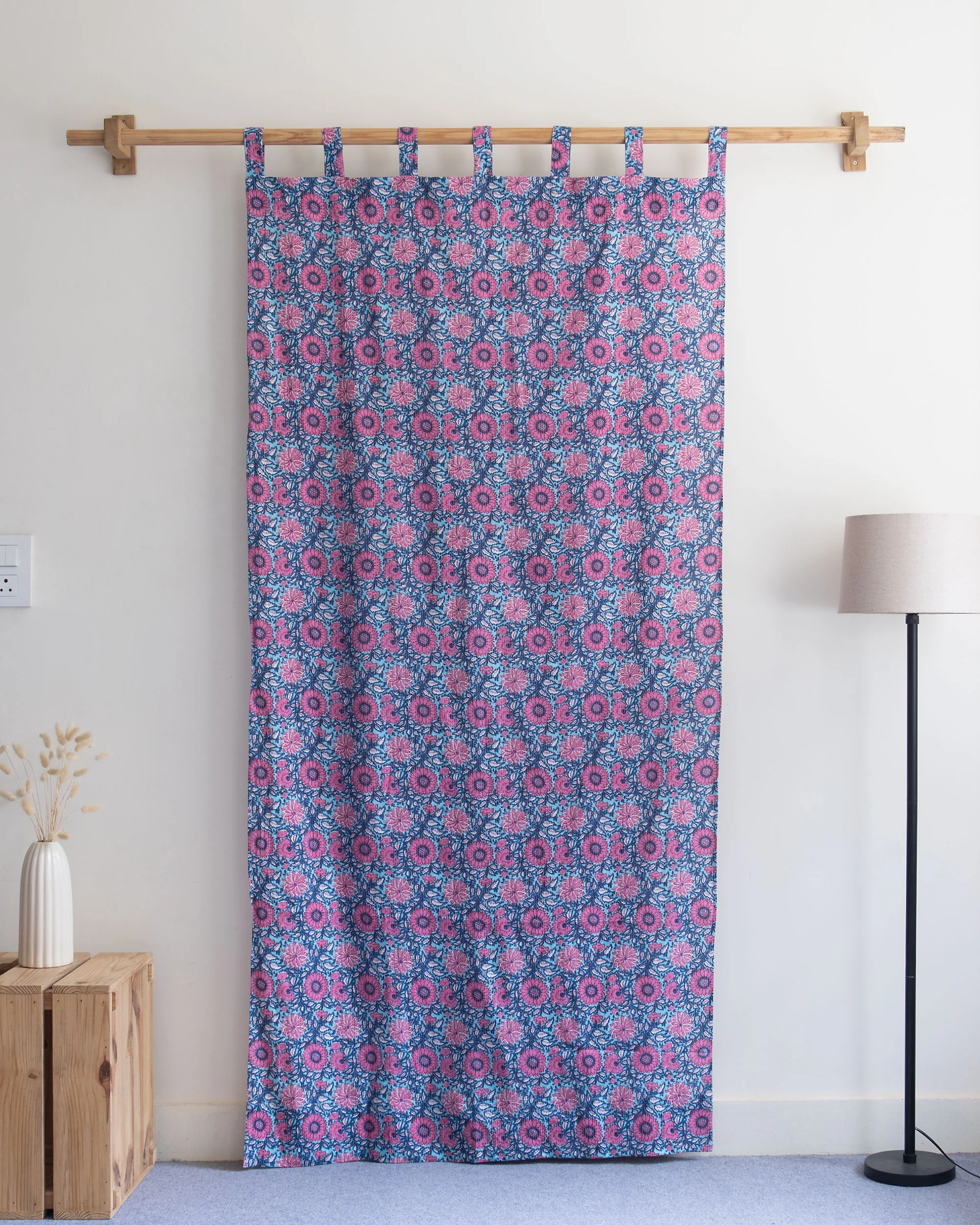 Floral Block Printed Organic Cotton Curtains - Image 5