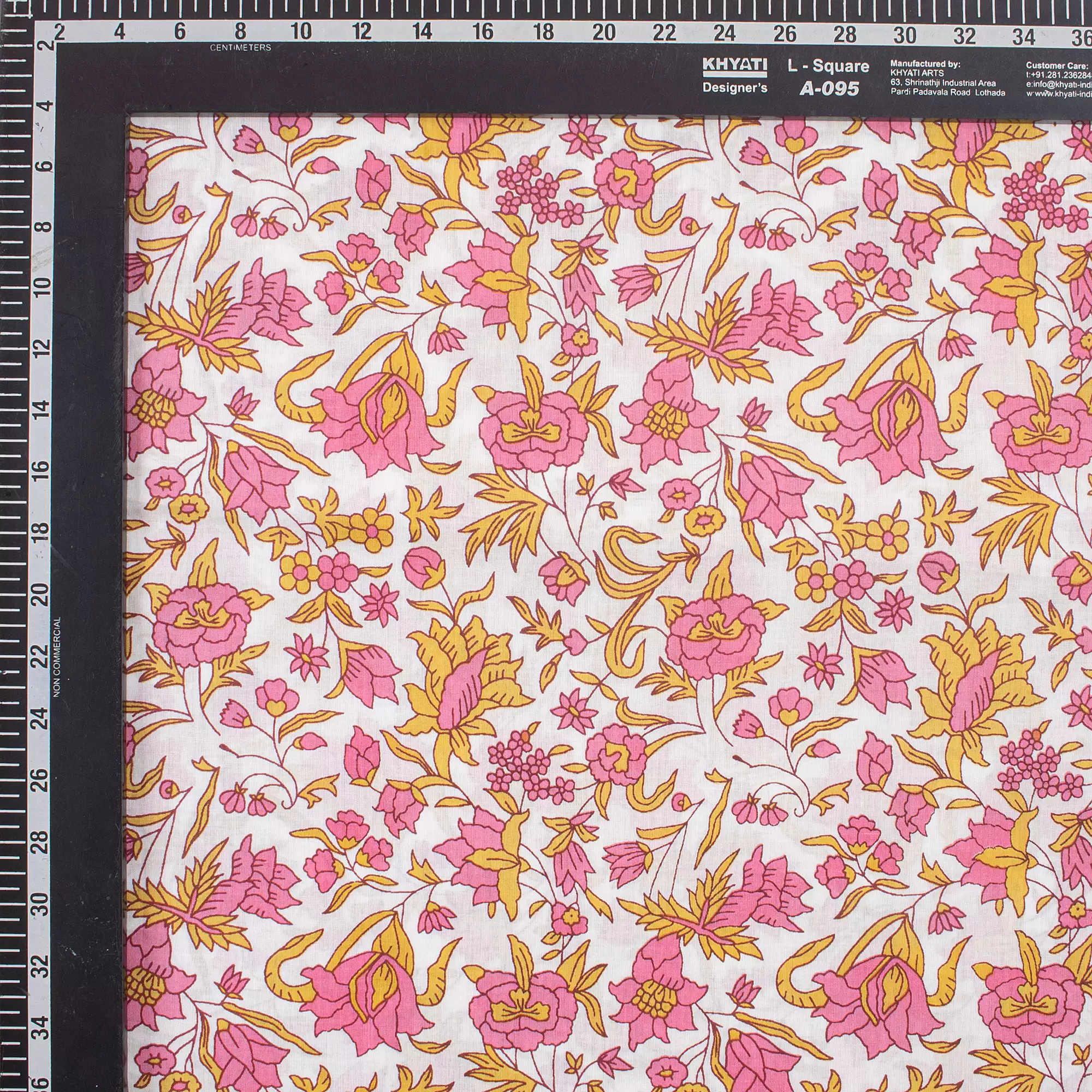 Indian Floral Hand Block Printed Fabric - Image 3