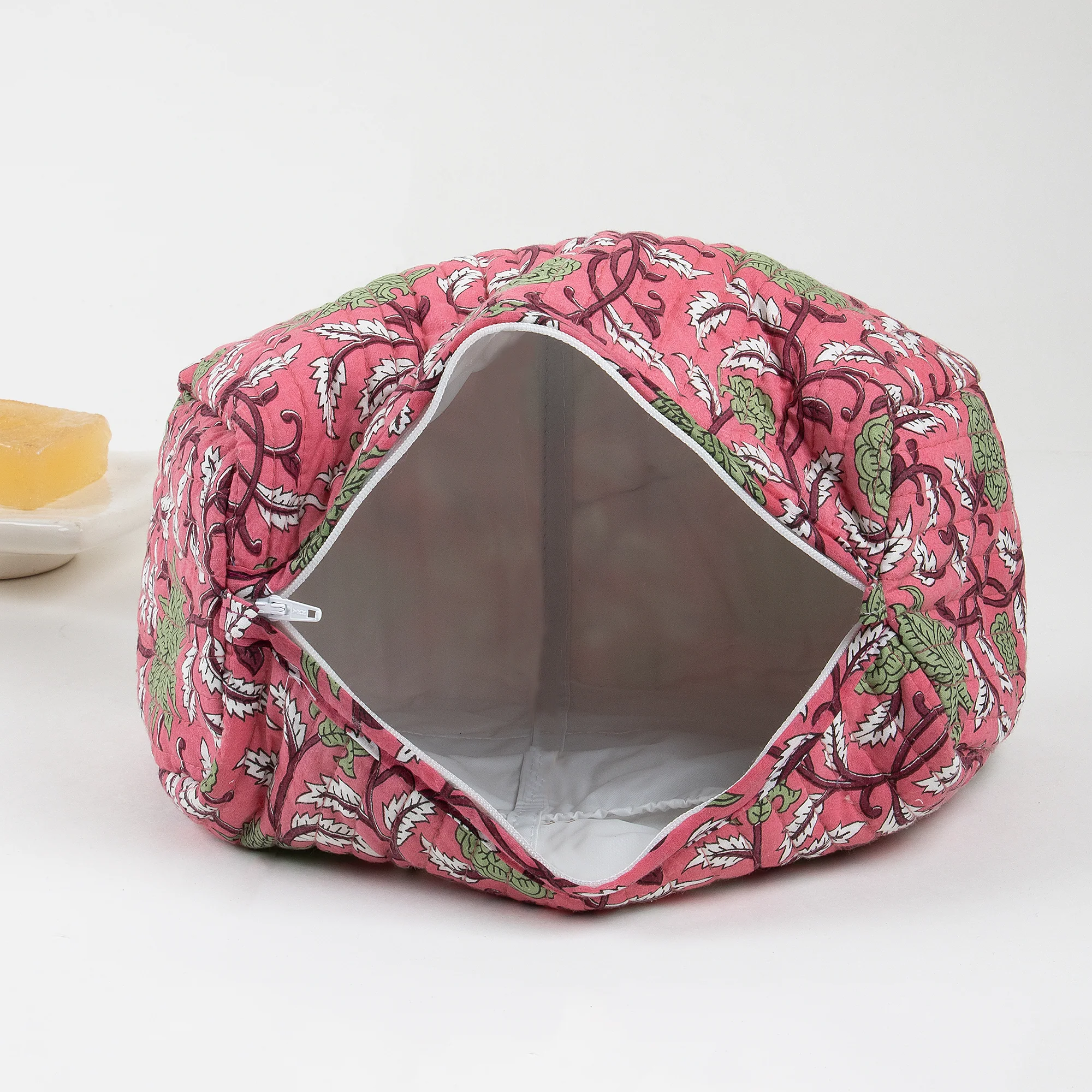 Set of 3 Floral Indian Hand Block Cotton Best Toiletry Bag With Pockets - Image 3