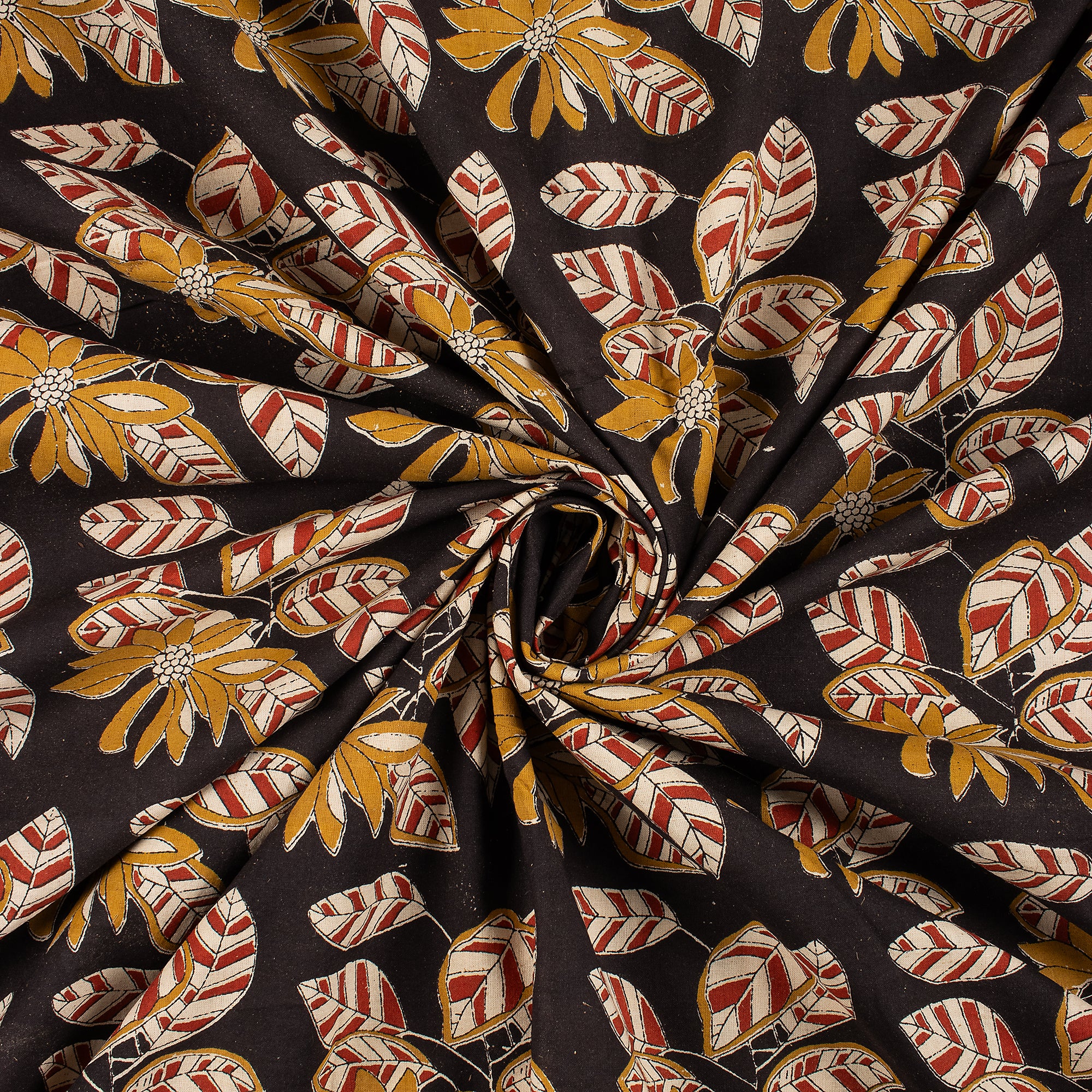 Indian Hand Block Print Pure Cotton Bagru Fabric - Image 2