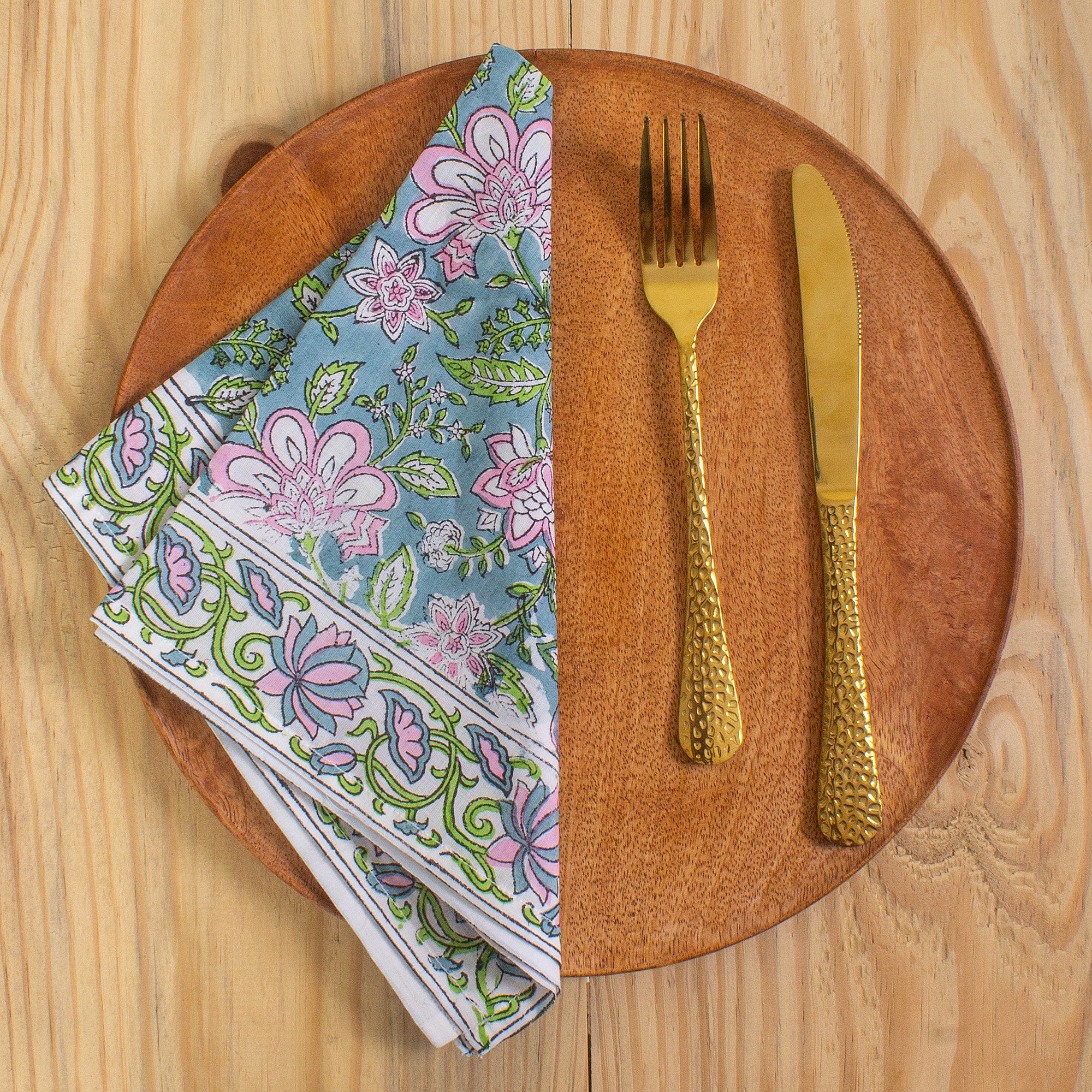Indian Hand Block Print Floral Table Cloth Covers For Outdoor Parties - Image 4