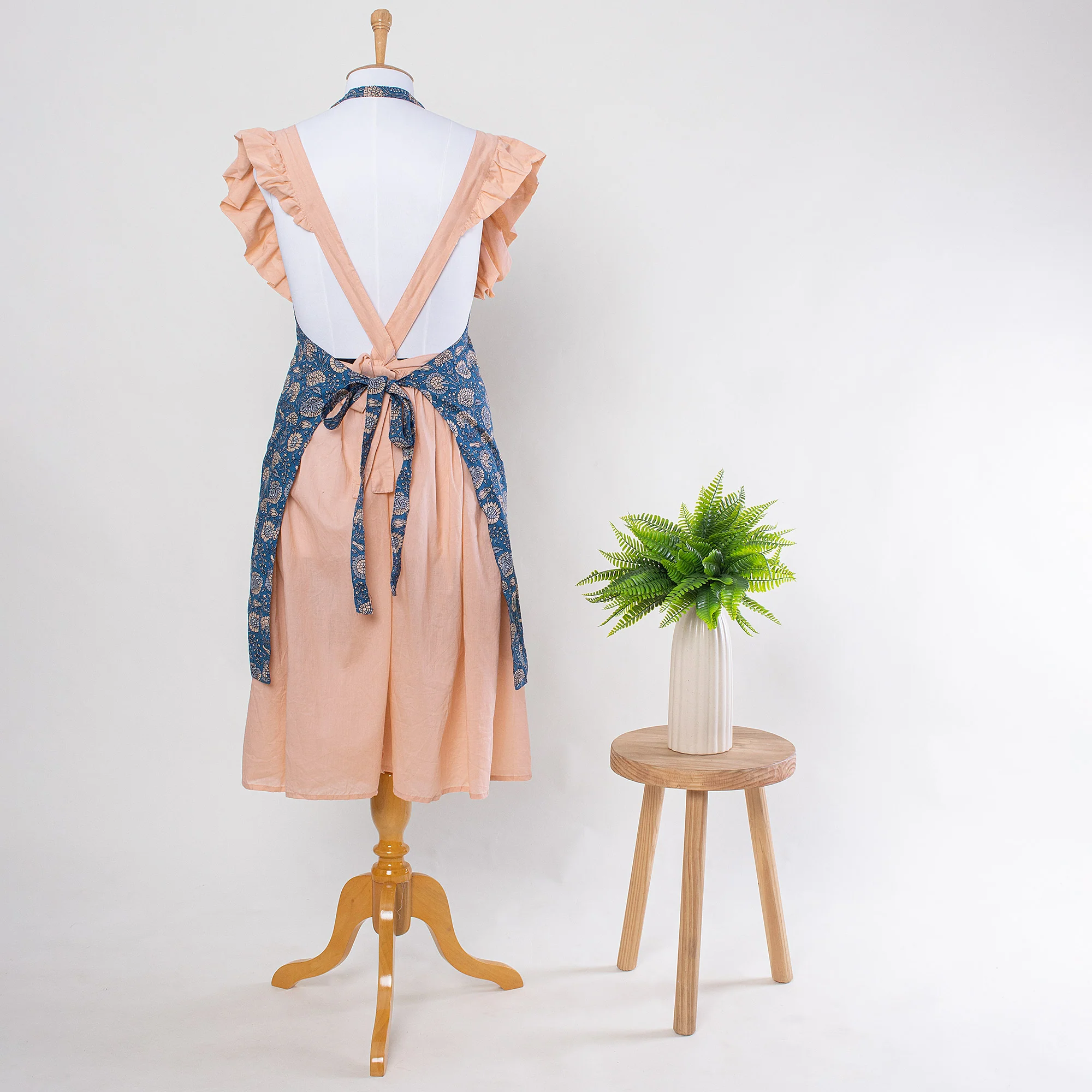 Indian Hand Block Printed Floral Aprons for Women - Image 2