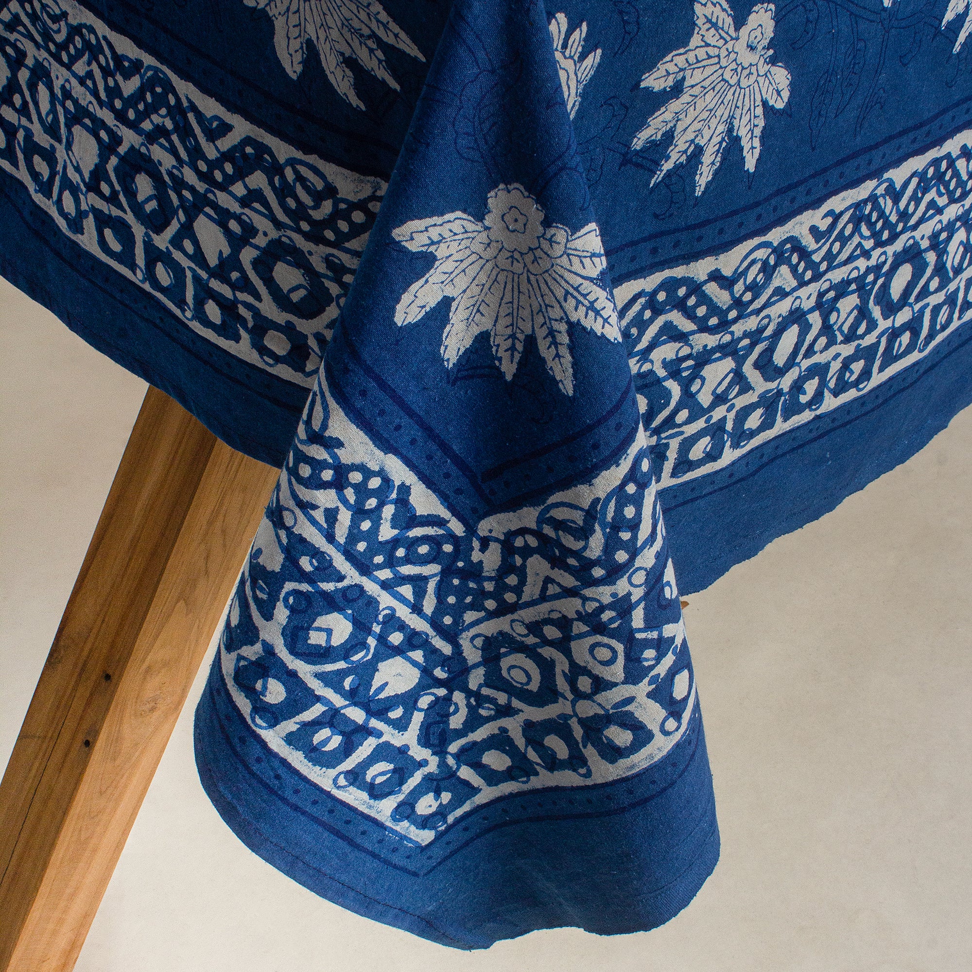 Indian Hand Block Printed Floral Dining Cotton Table Cloth - Image 3