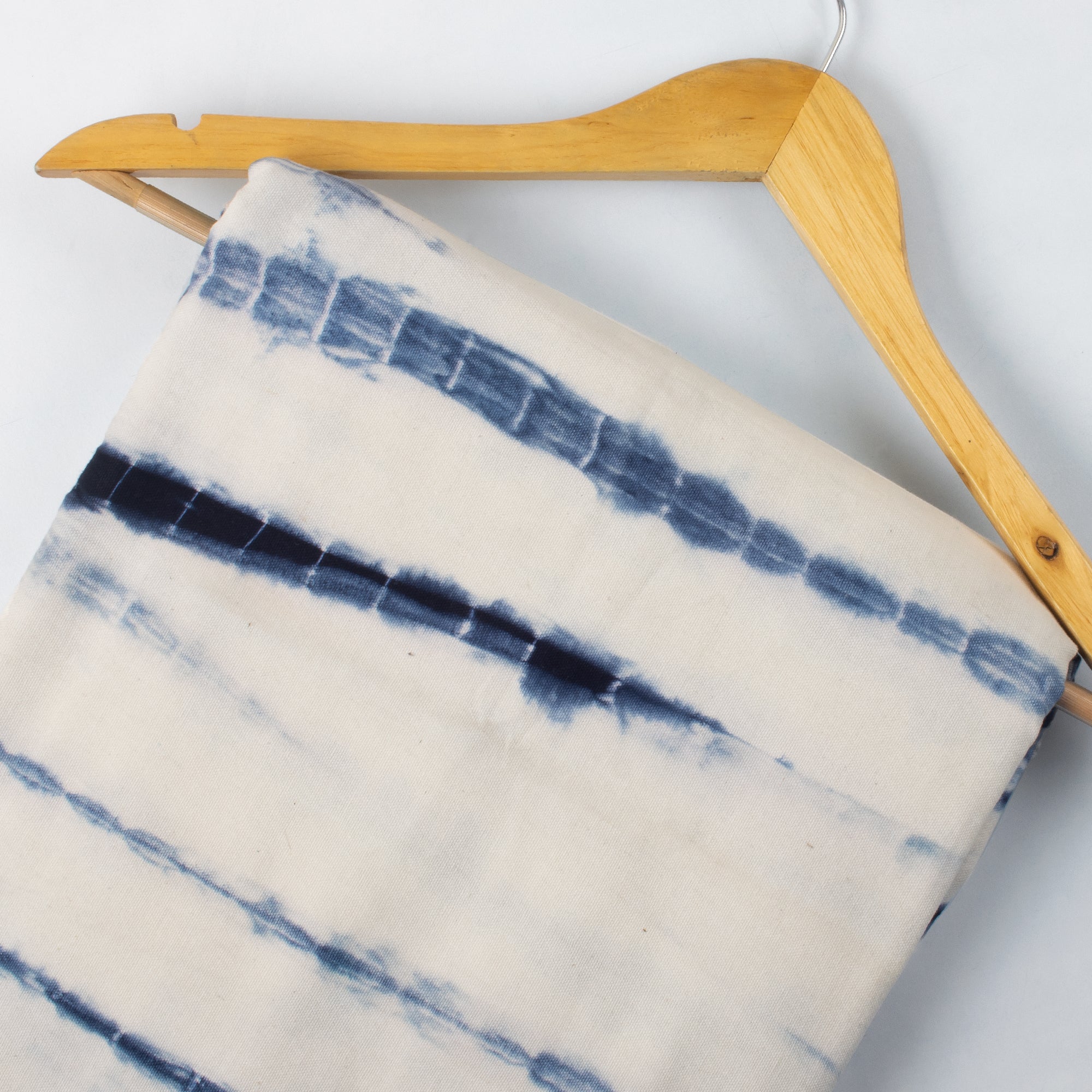 Blue Hand Dyed Canvas Cotton Running Fabric Cloth - Image 3