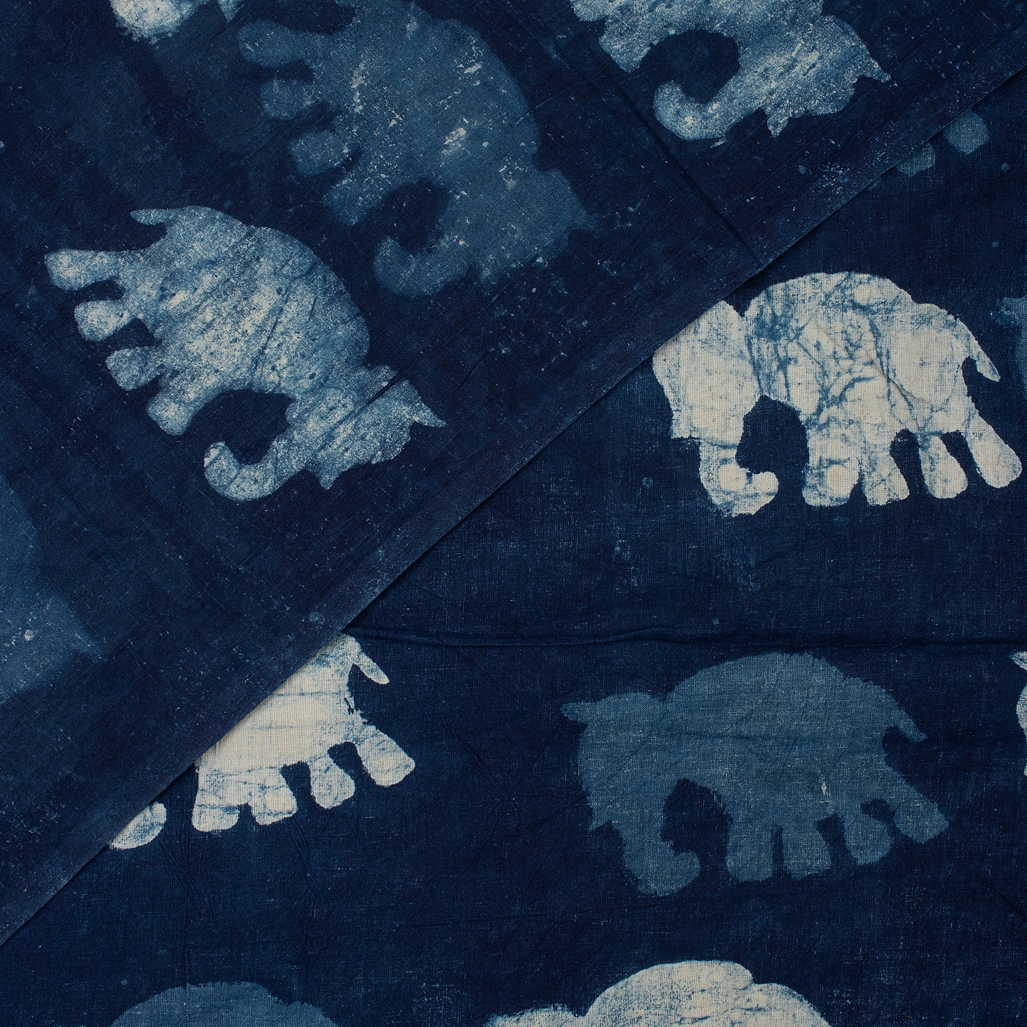 Indian Indigo Hand Block Printed Fabric - Image 2