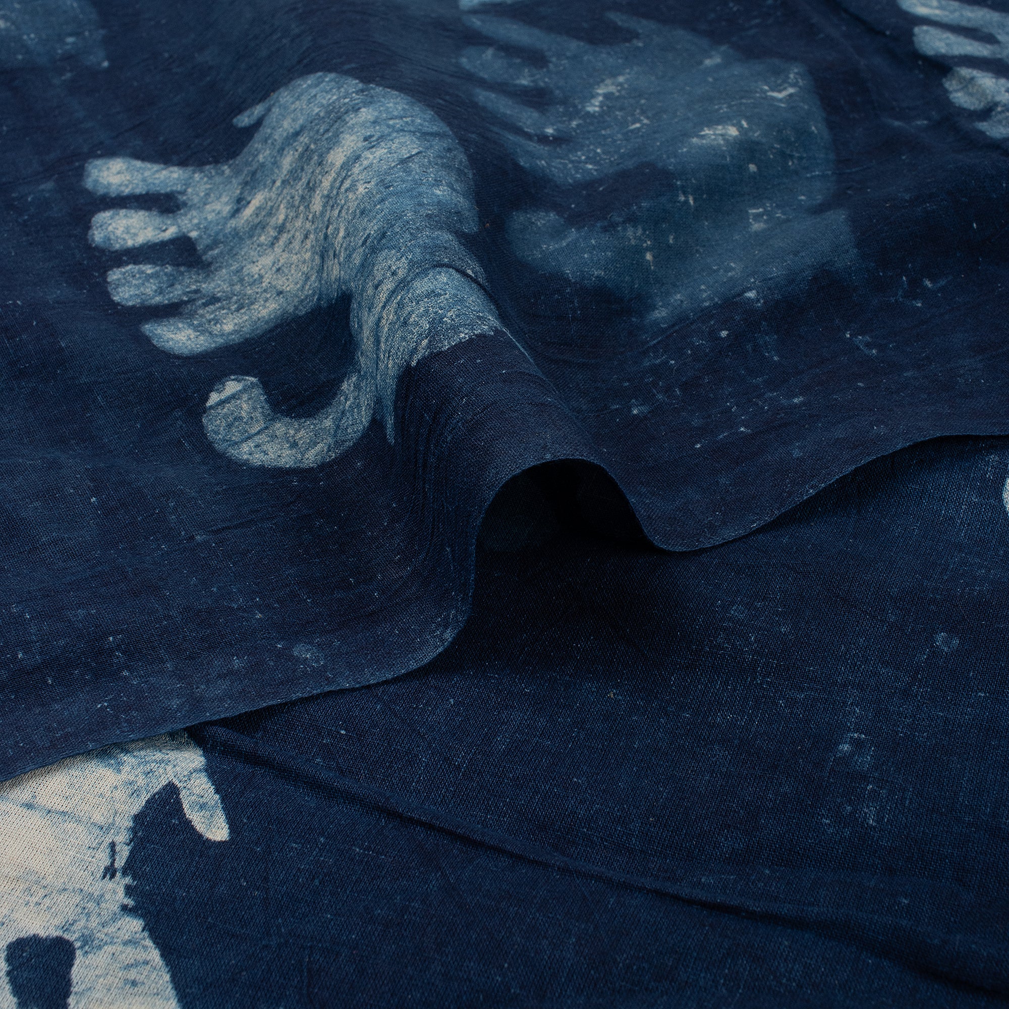 Indian Indigo Hand Block Printed Fabric - Image 3