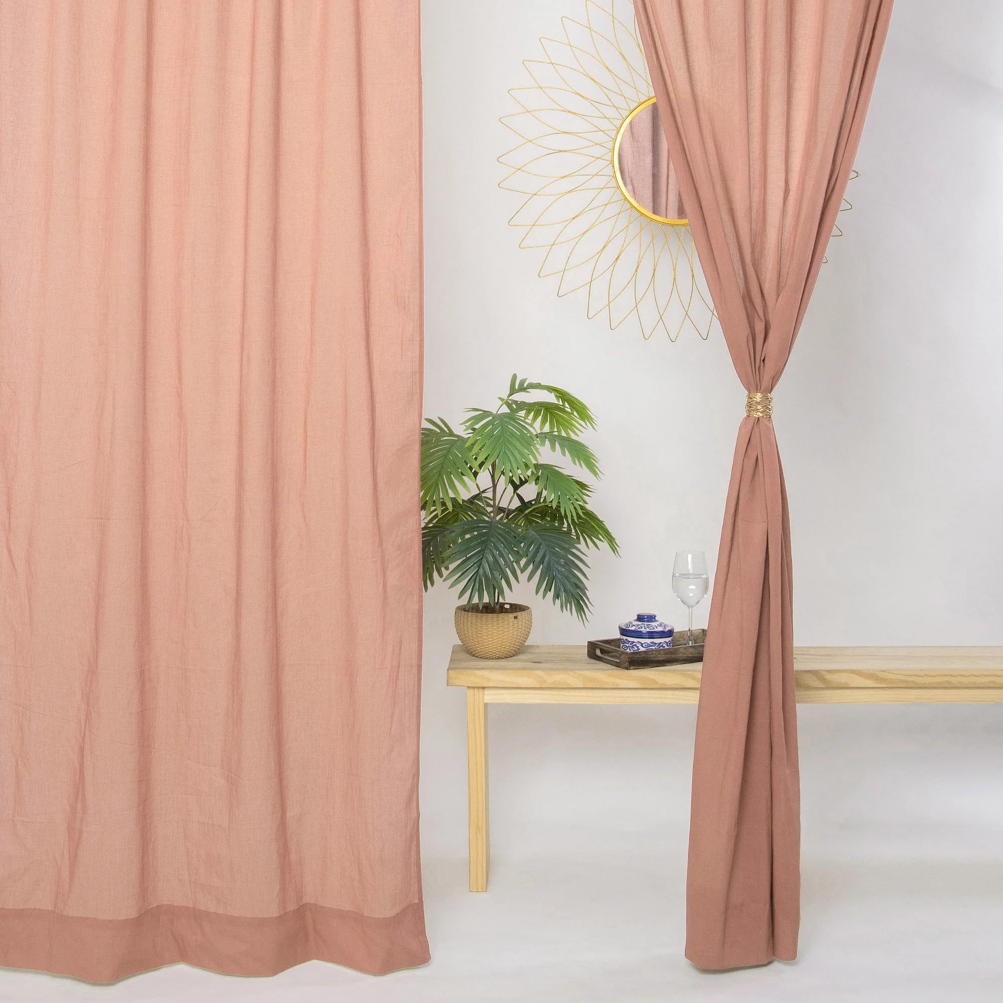 Indian Organic Cotton Curtains Set of 2 - Image 3