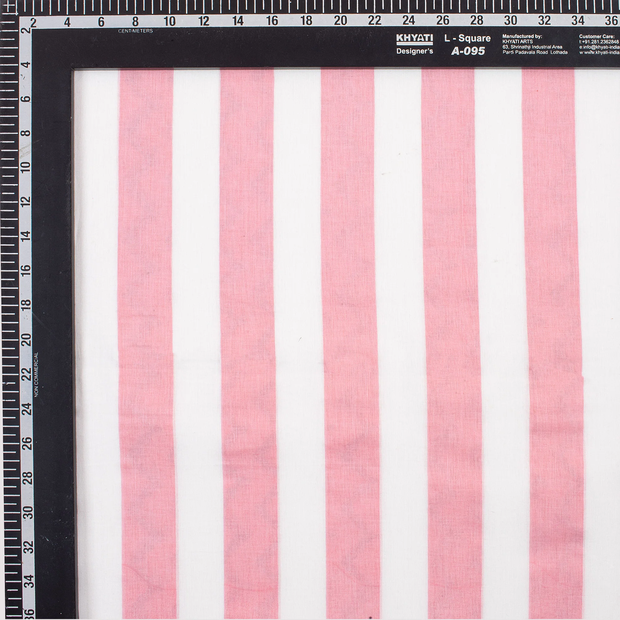 Indian Stripe Hand Block Printed Running Fabric - Image 2