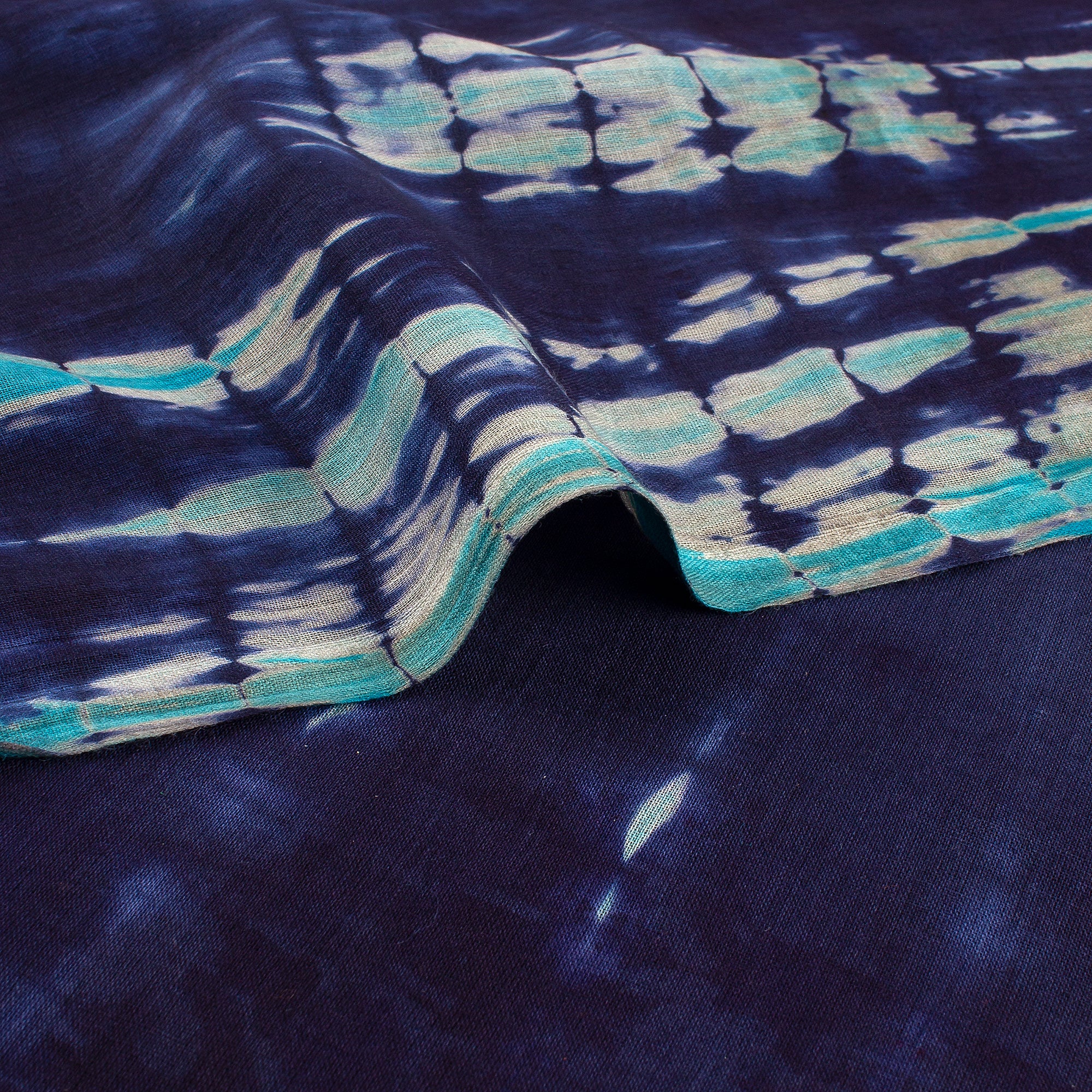 Indian Shibori Tie Dye Blue Fabric for Kurti - Image 3