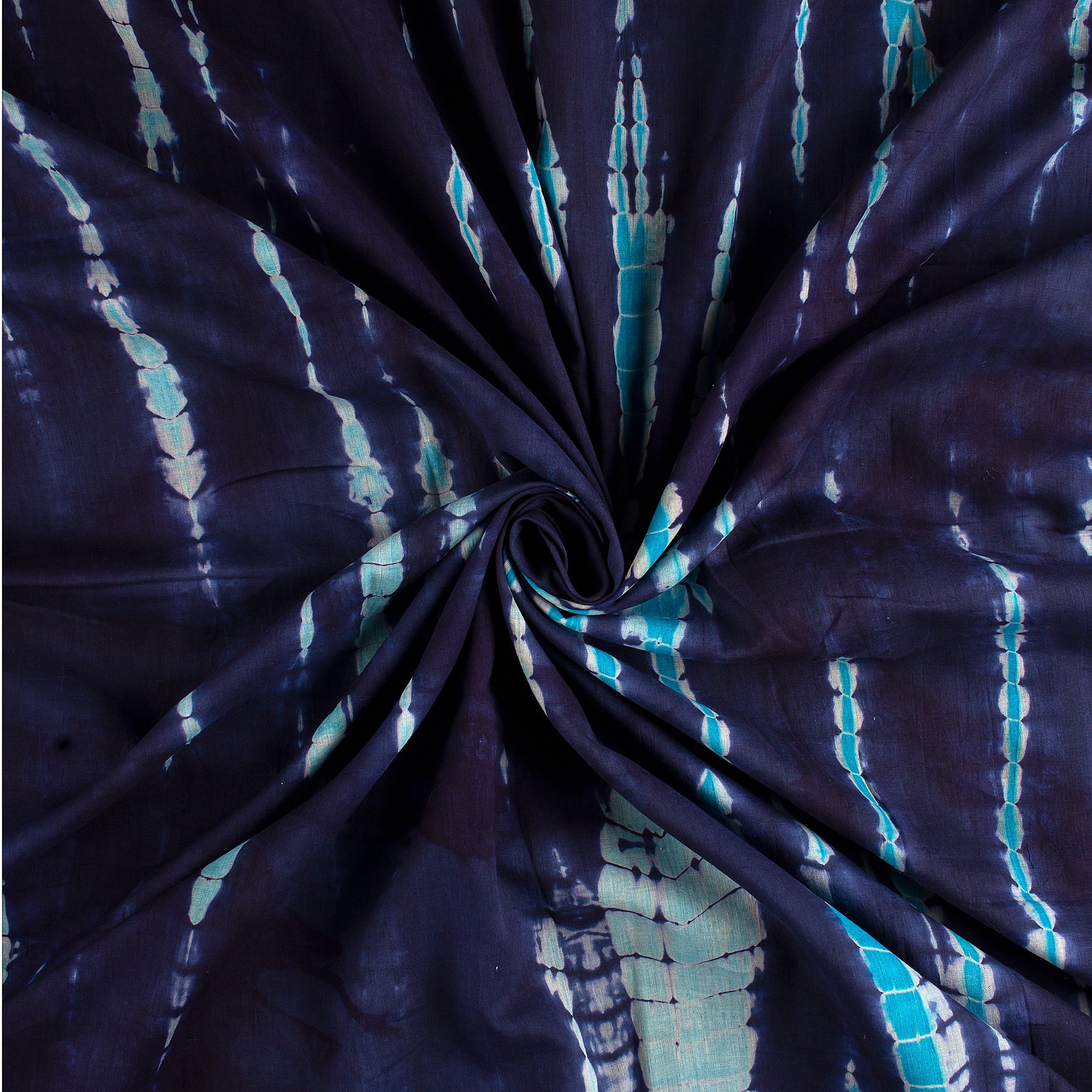 Indian Shibori Tie Dye Blue Fabric for Kurti - Image 4