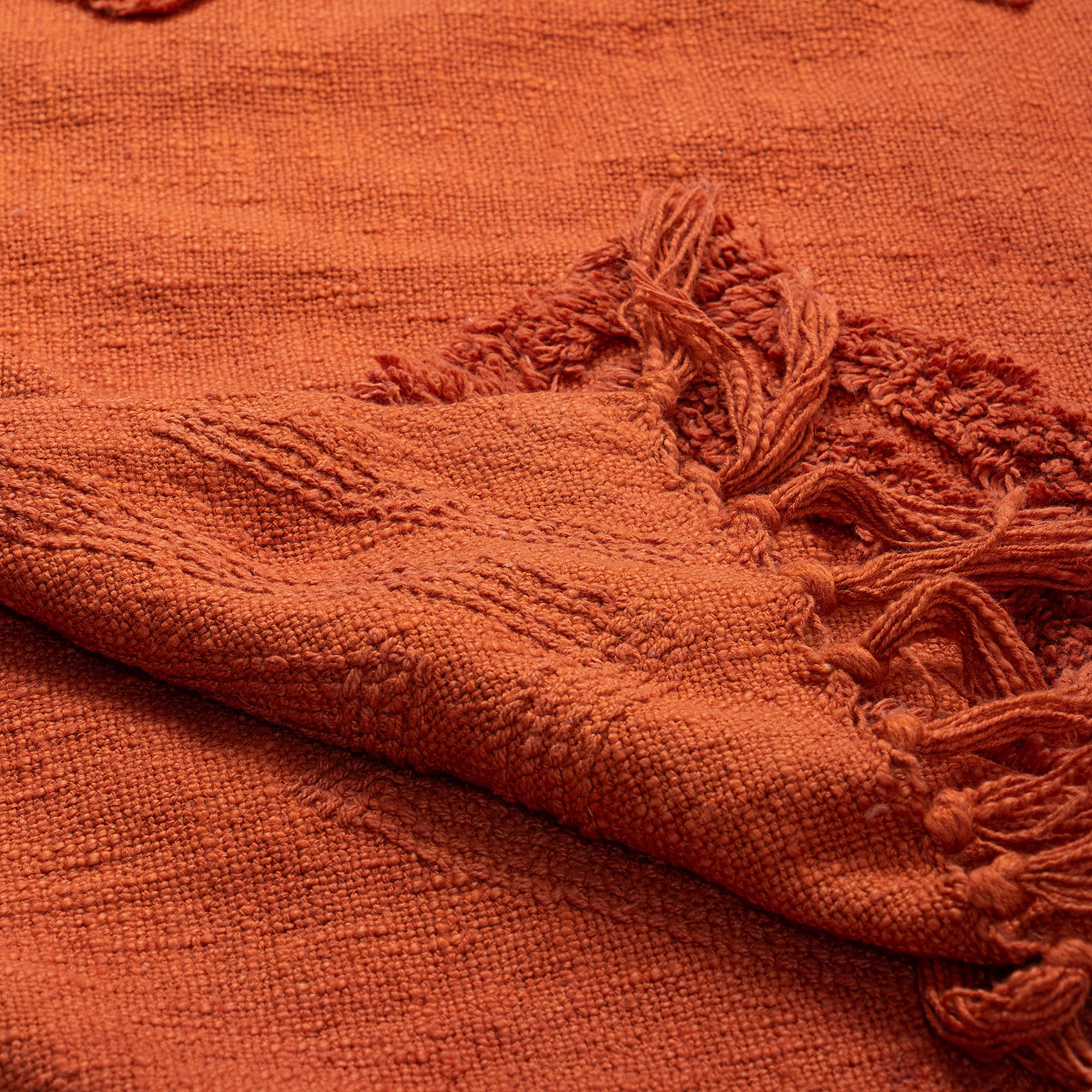 Indian Handmade Solid Organic Tufted Throw Blanket - Image 3