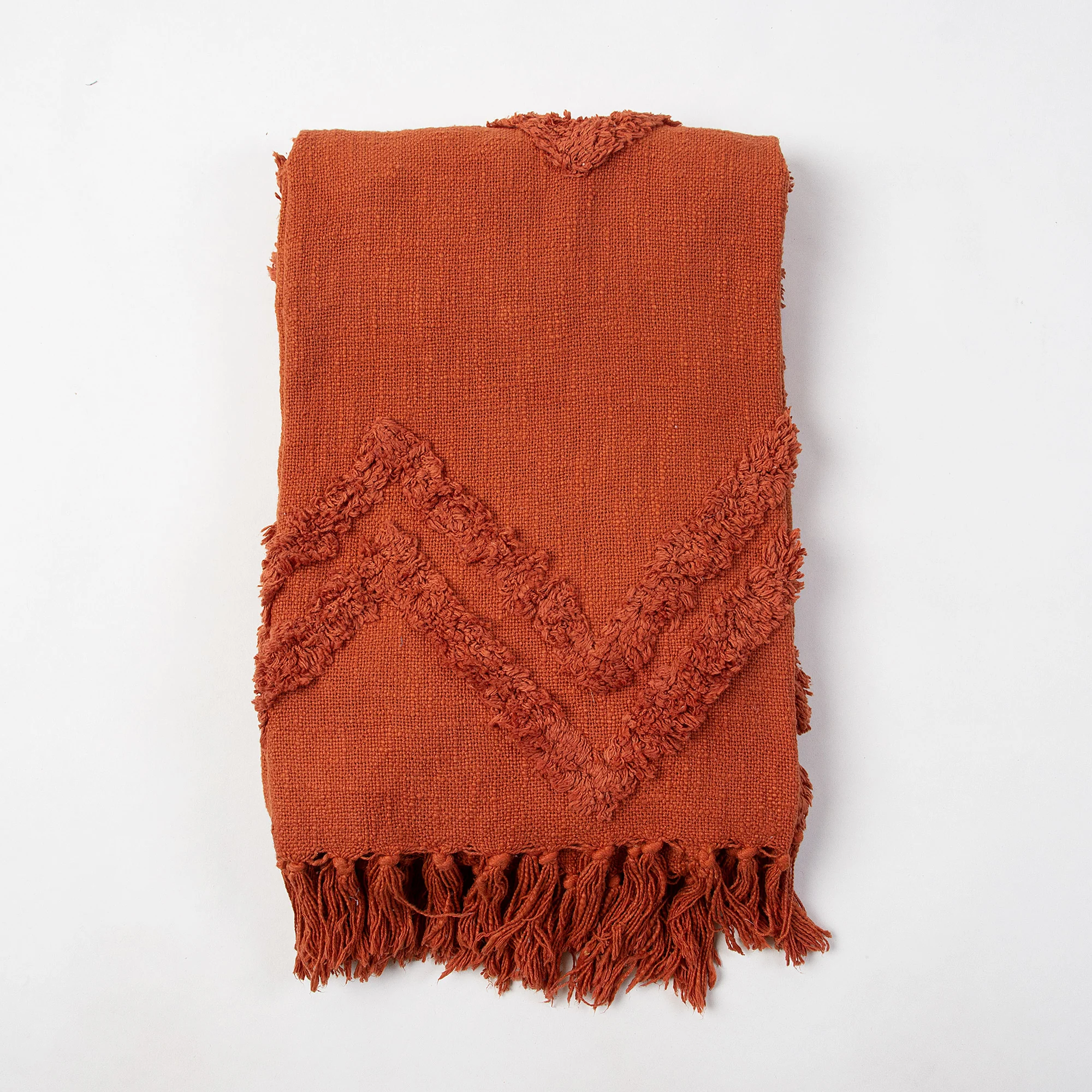 Indian Handmade Solid Organic Tufted Throw Blanket - Image 4