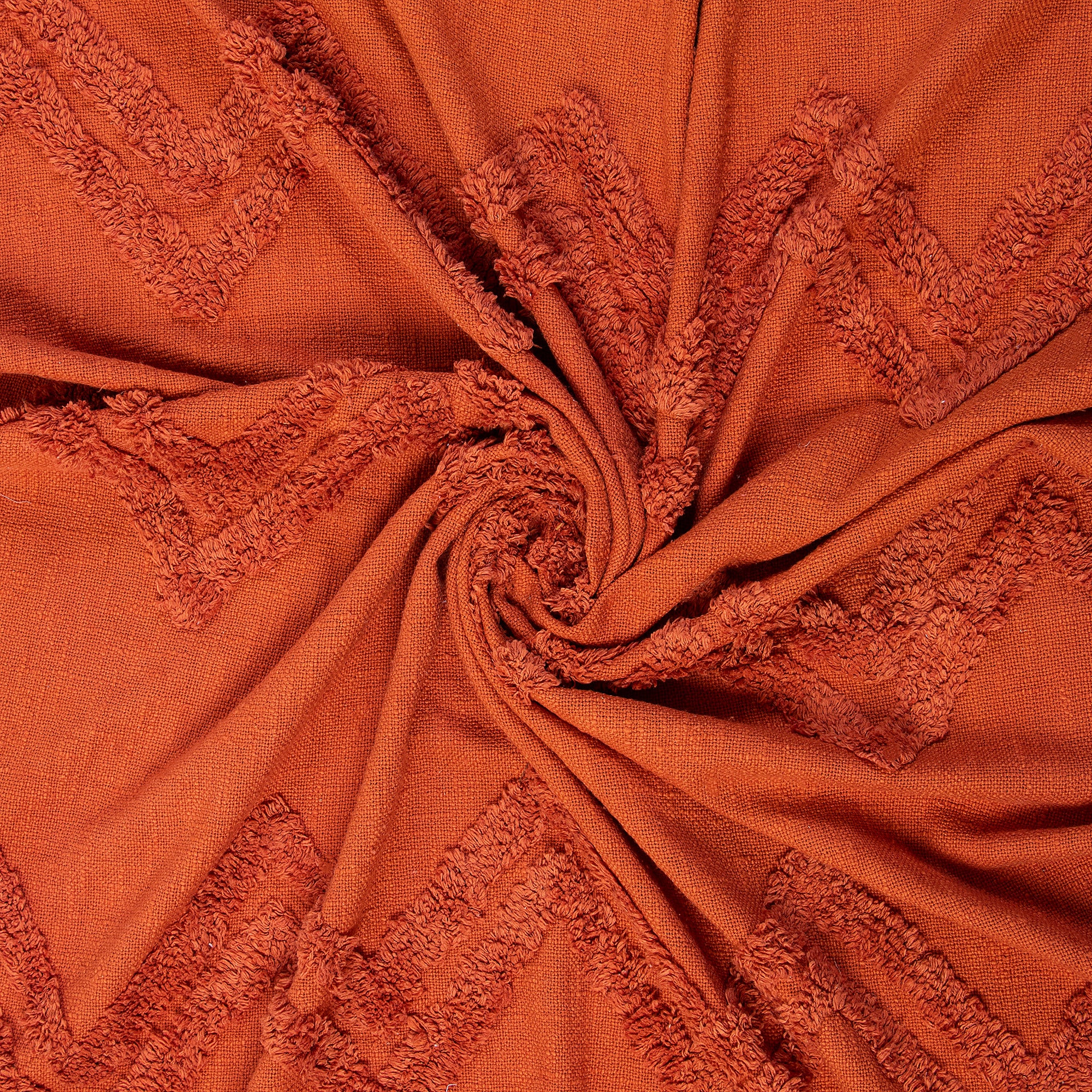 Indian Handmade Solid Organic Tufted Throw Blanket - Image 6