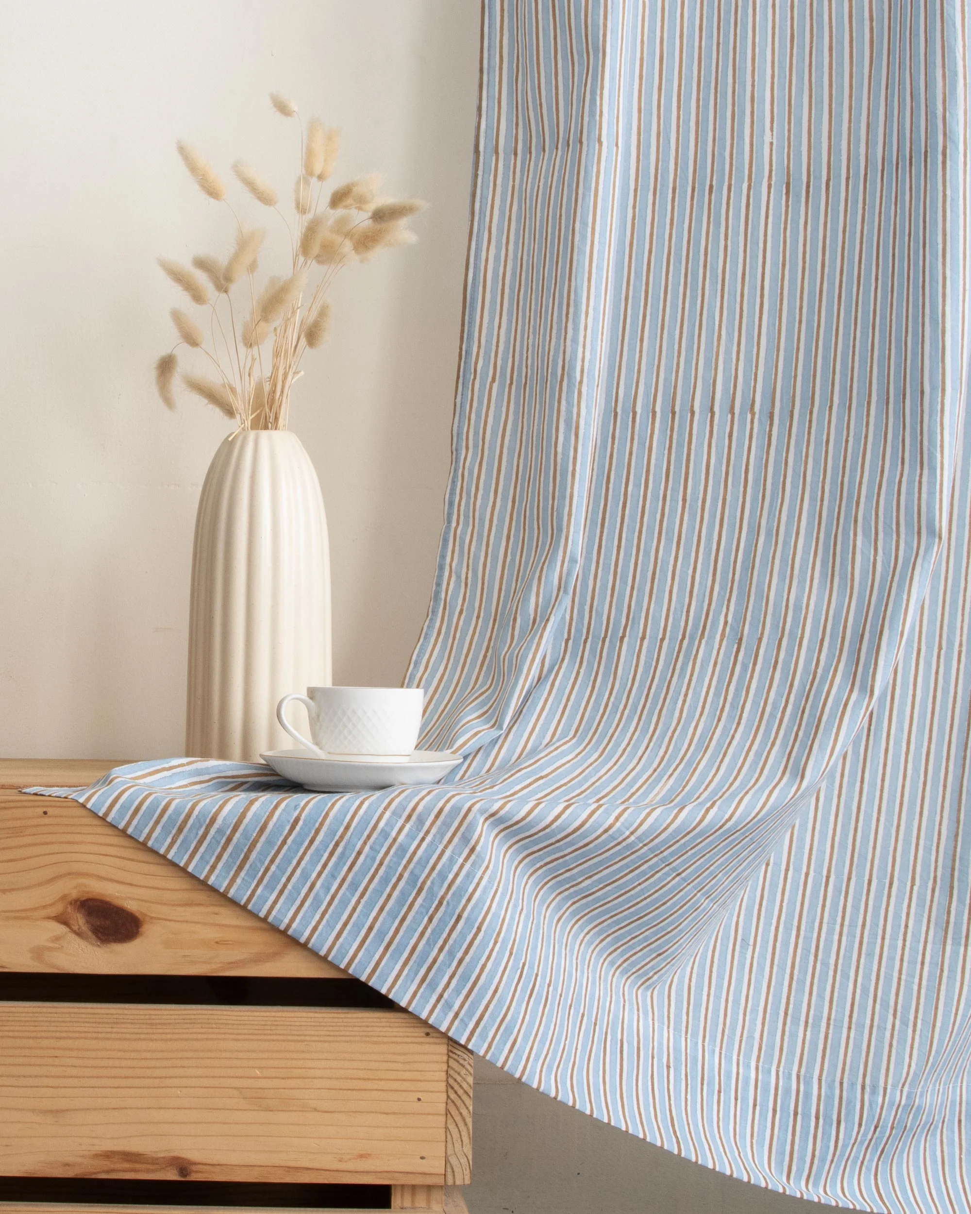 Stripe Block Printed Pure Cotton for Home Decor - Image 4