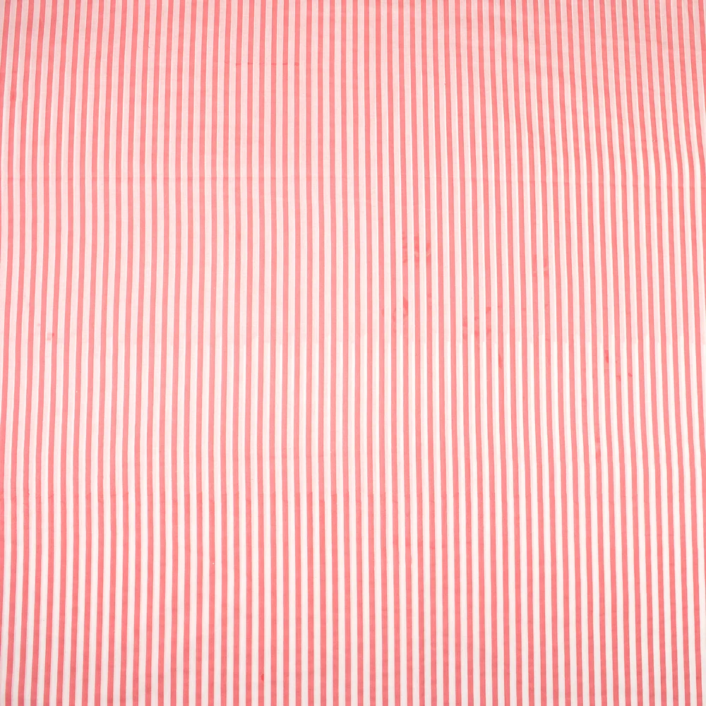 Indian Striped Hand Block Print Cotton Fabric - Image 2