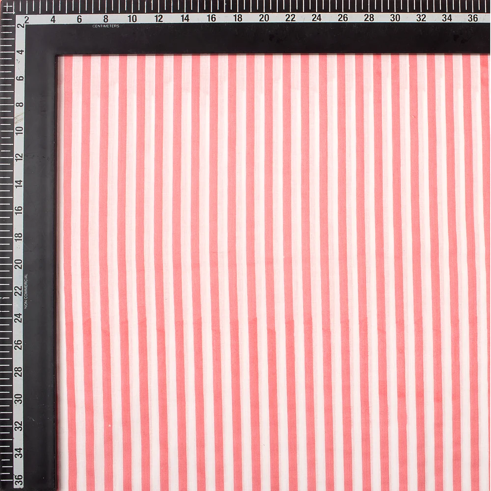 Indian Striped Hand Block Print Cotton Fabric - Image 5