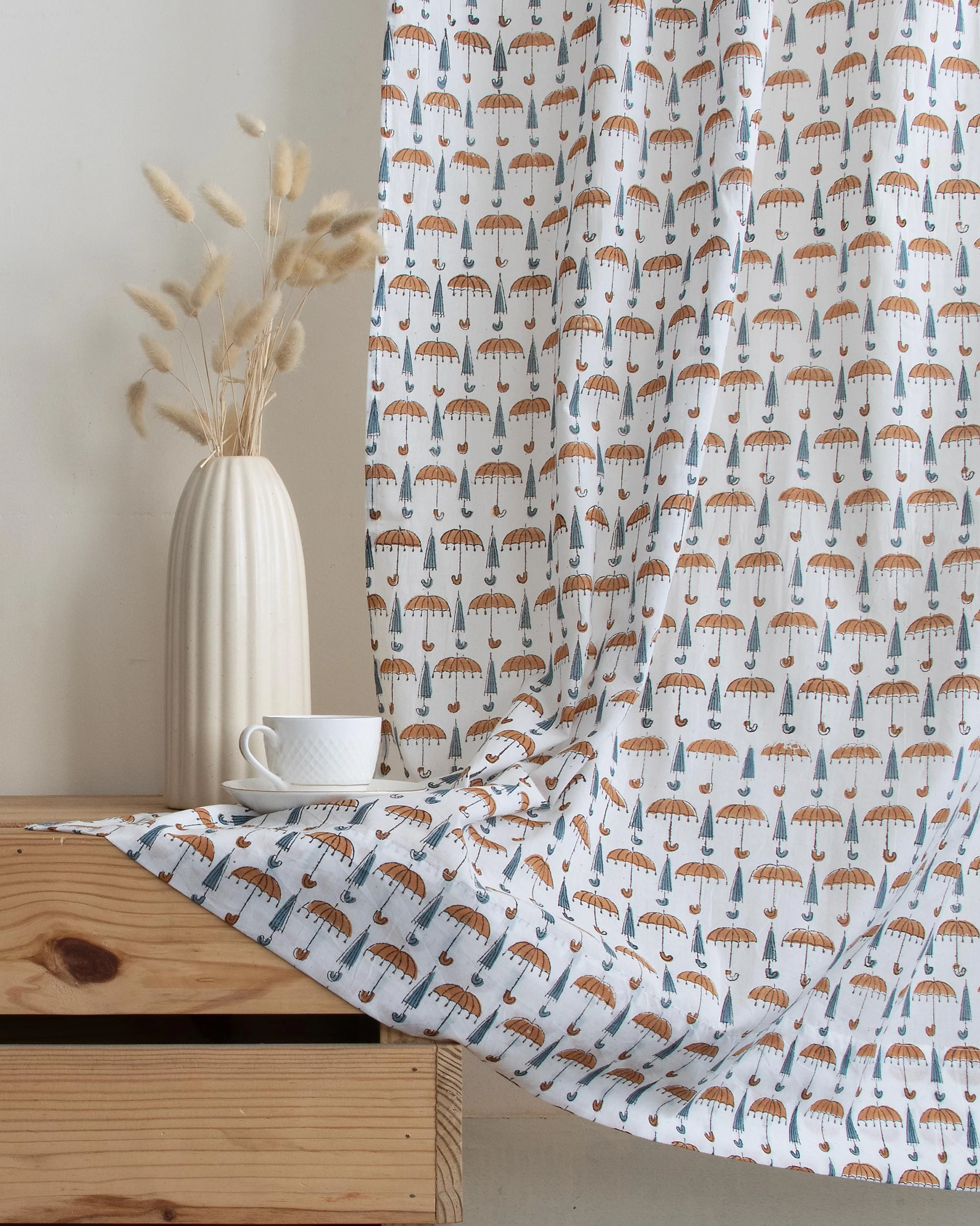 Umbrella Block Printed Premium Quality Curtains - Image 4