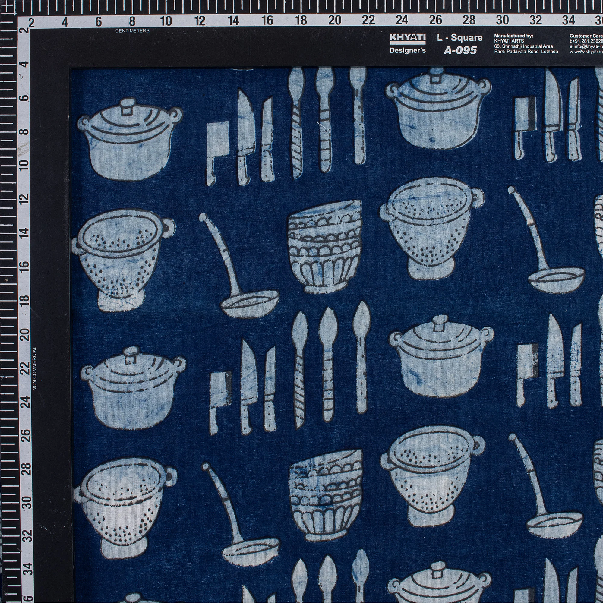 Indigo Block Printed Fabric for Kurti - Image 3