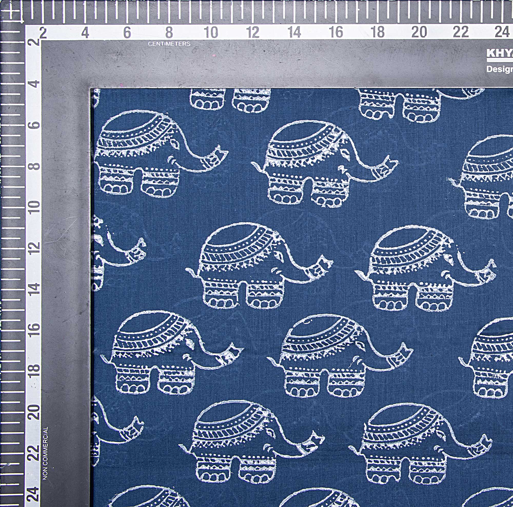 Light Weighted Indigo Blue Animal Print Pure Cotton Fabric for Kurta - Image 3
