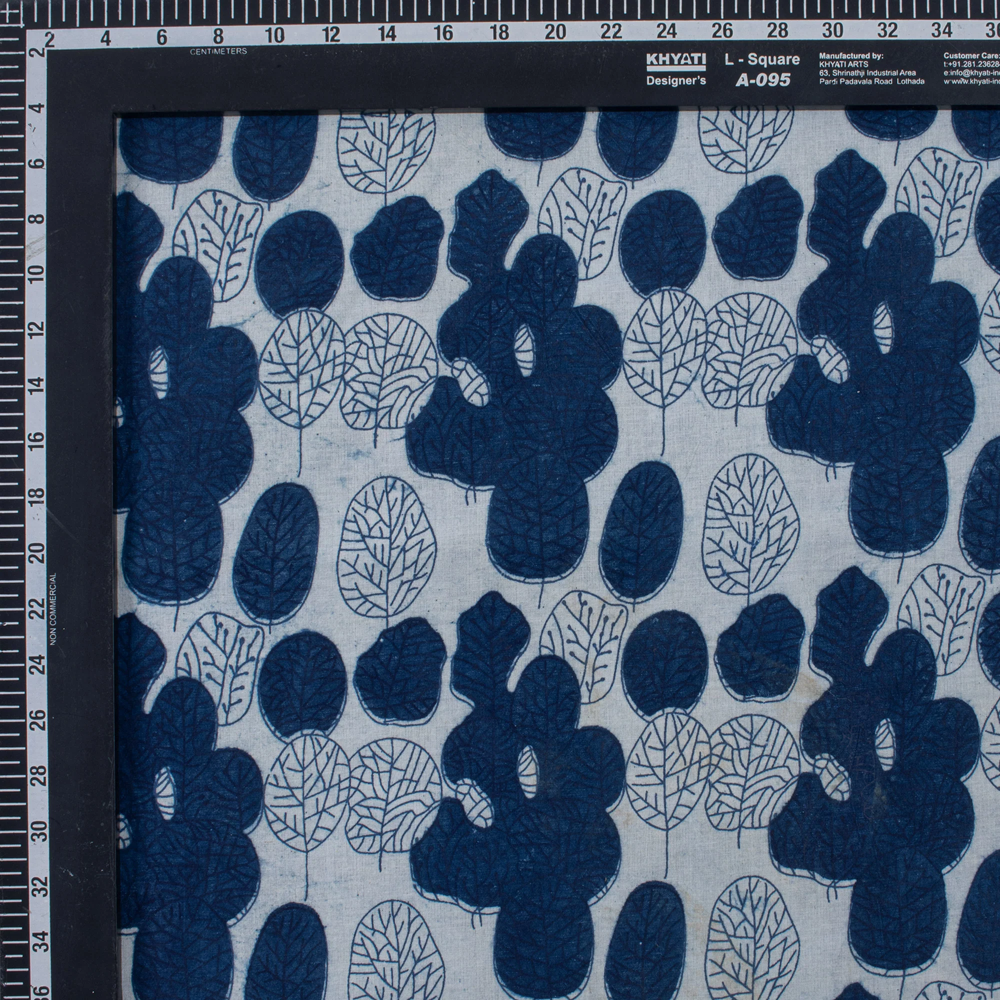 Indigo Blue Block Printed Cotton Fabric by Yard - Image 4
