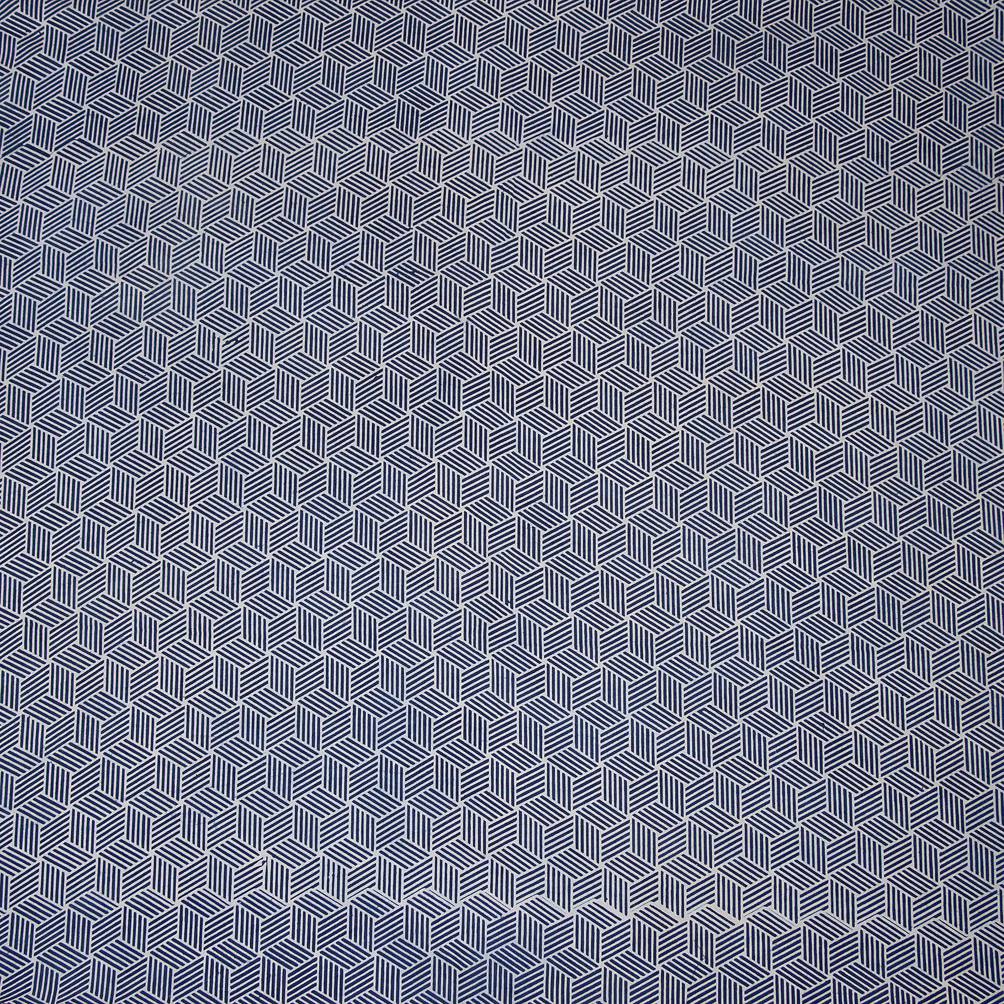 Geometric Indigo Blue Indian Handmade Cotton Light Weighted Fabrics - Image 2