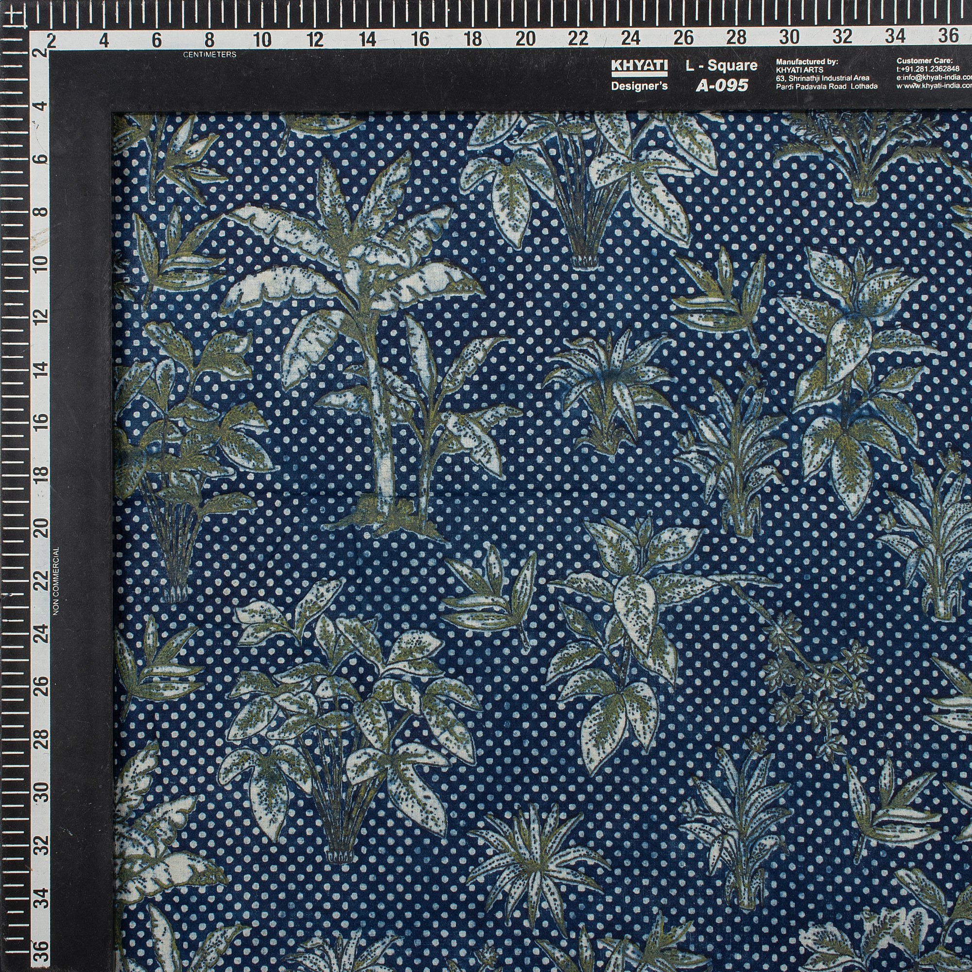 Indigo Blue Floral 100% Cotton Fabric - Image 3