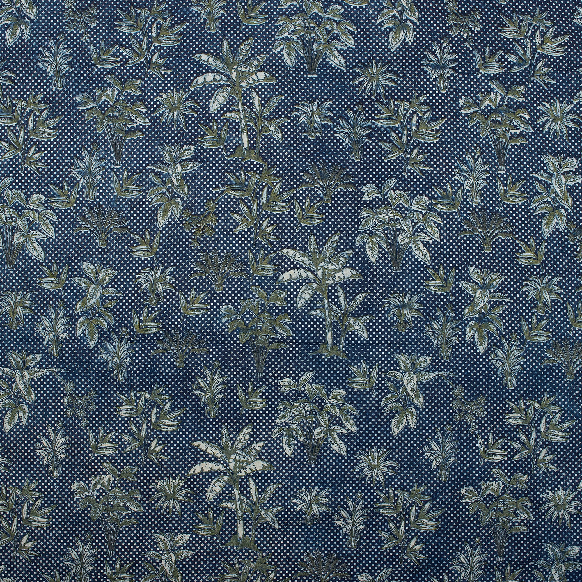 Indigo Blue Floral 100% Cotton Fabric - Image 5