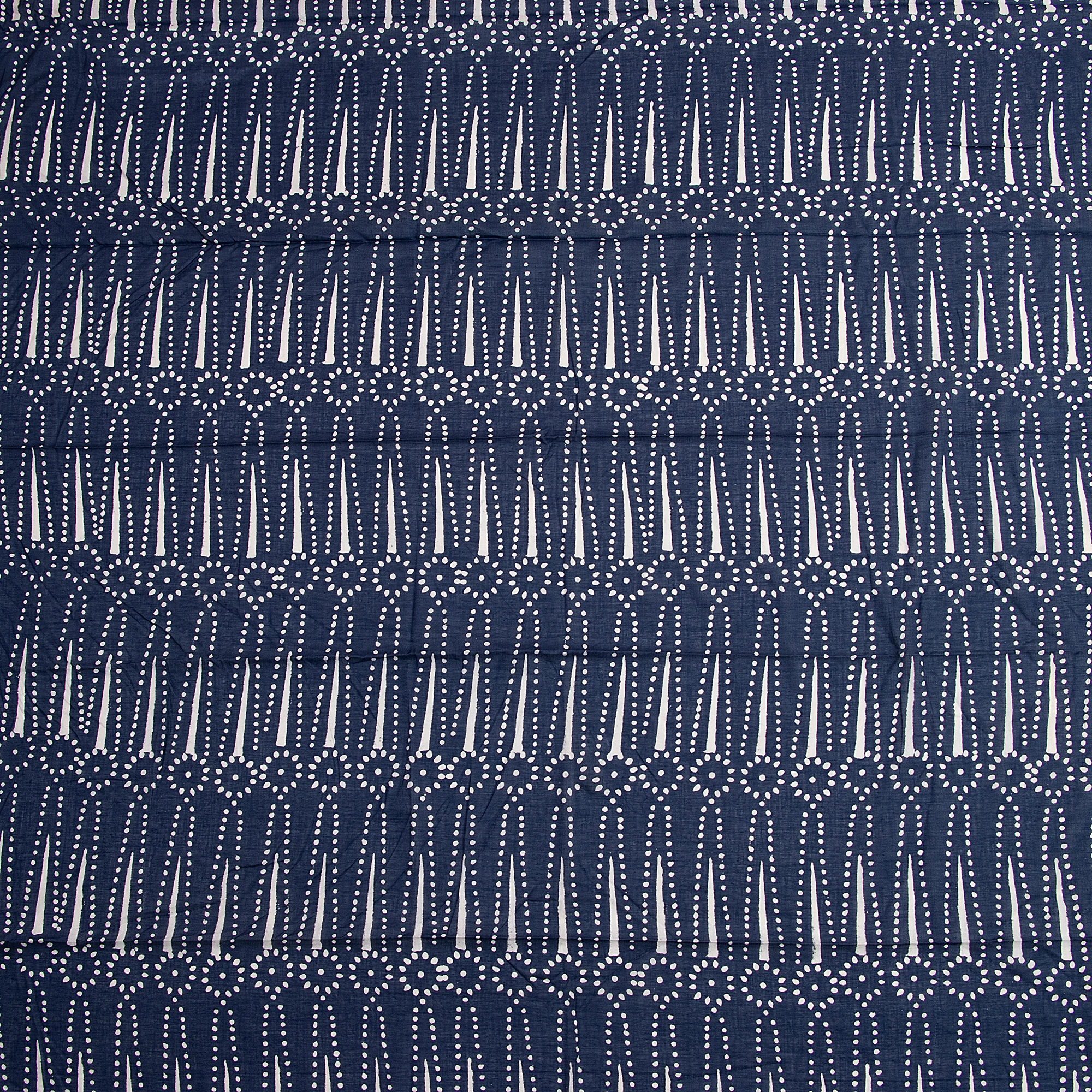 Indigo Blue Organic Cotton Hand Block Print Fabric - Image 5