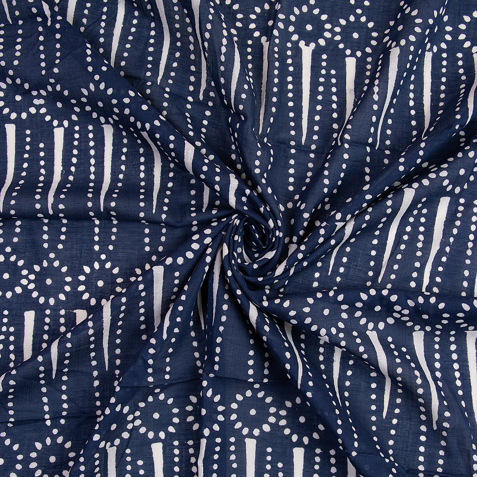 Indigo Blue Organic Cotton Hand Block Print Fabric - Image 6