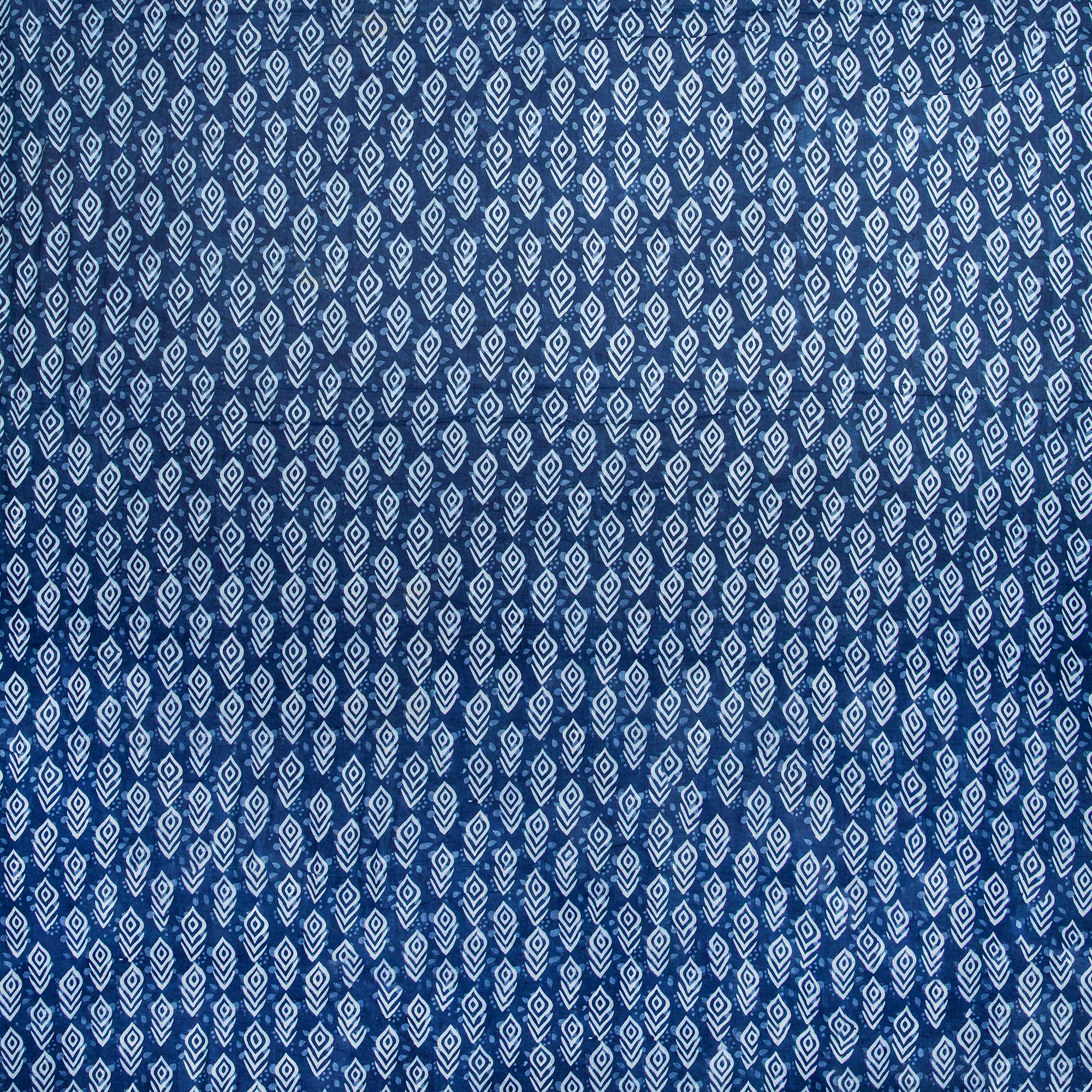 Indigo Blue Indian Hand Printed Pure Cotton Light Weighted Fabric for Napkin - Image 2