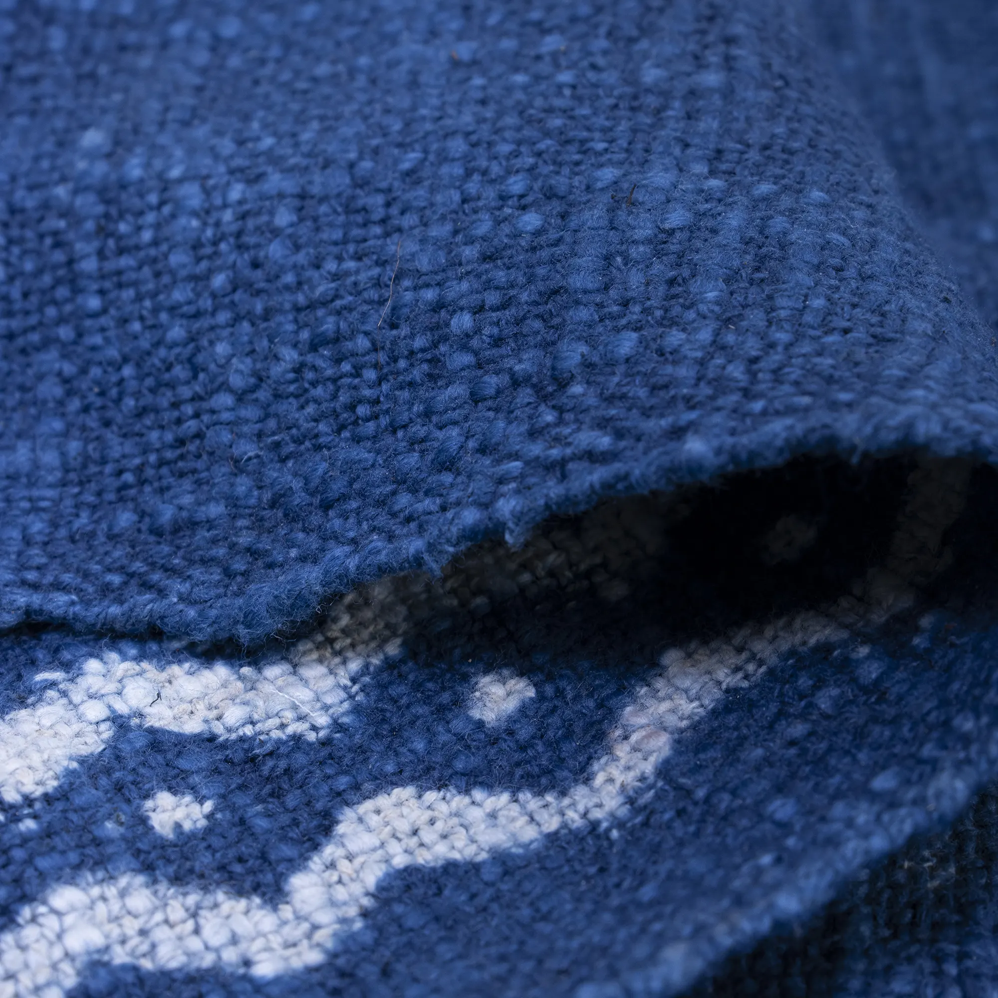 Indian Indigo Hand Block Printed Cotton Throw Blanket - Image 6