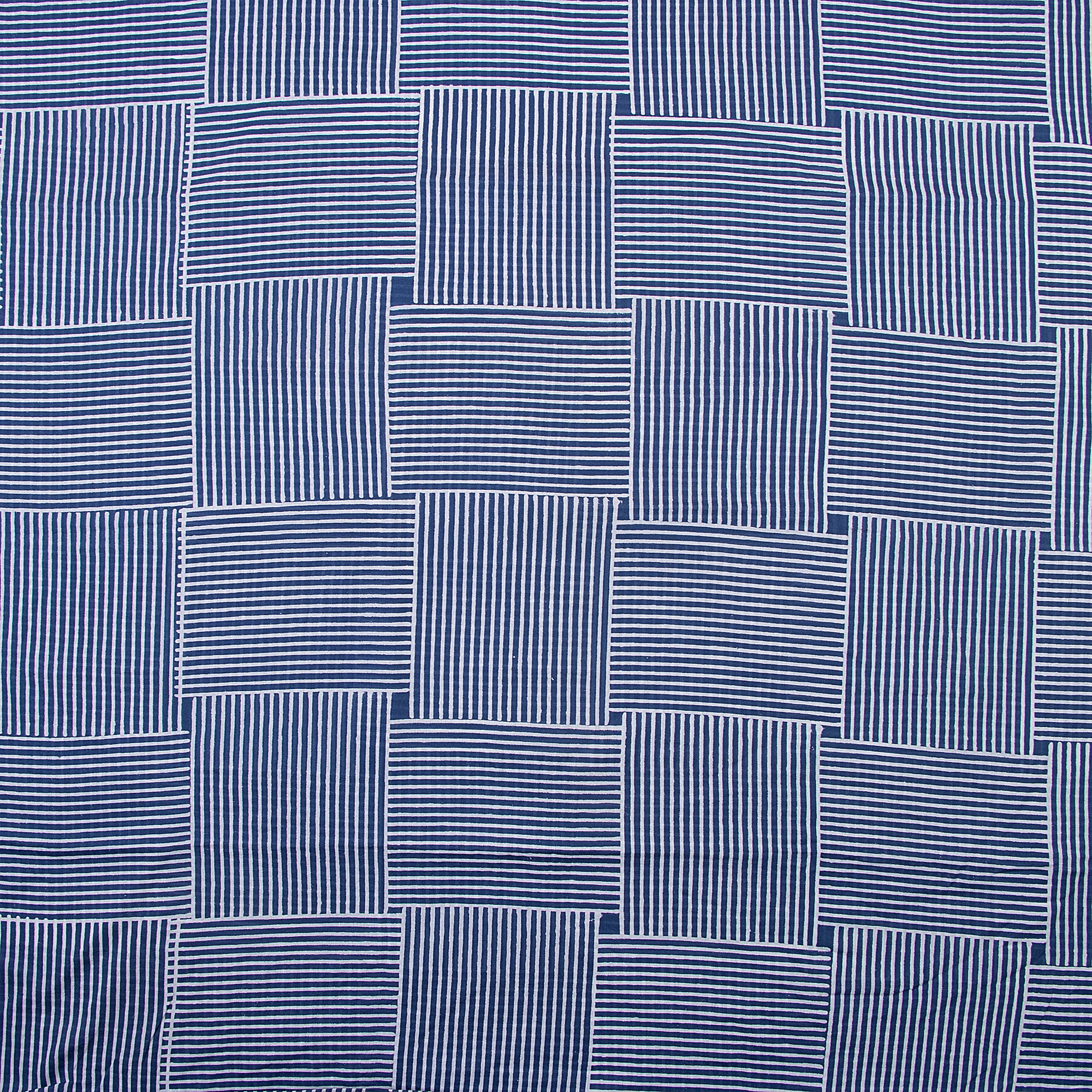 Indigo Blue Striped Handcrafted Multi Used Cotton Fabric - Image 6