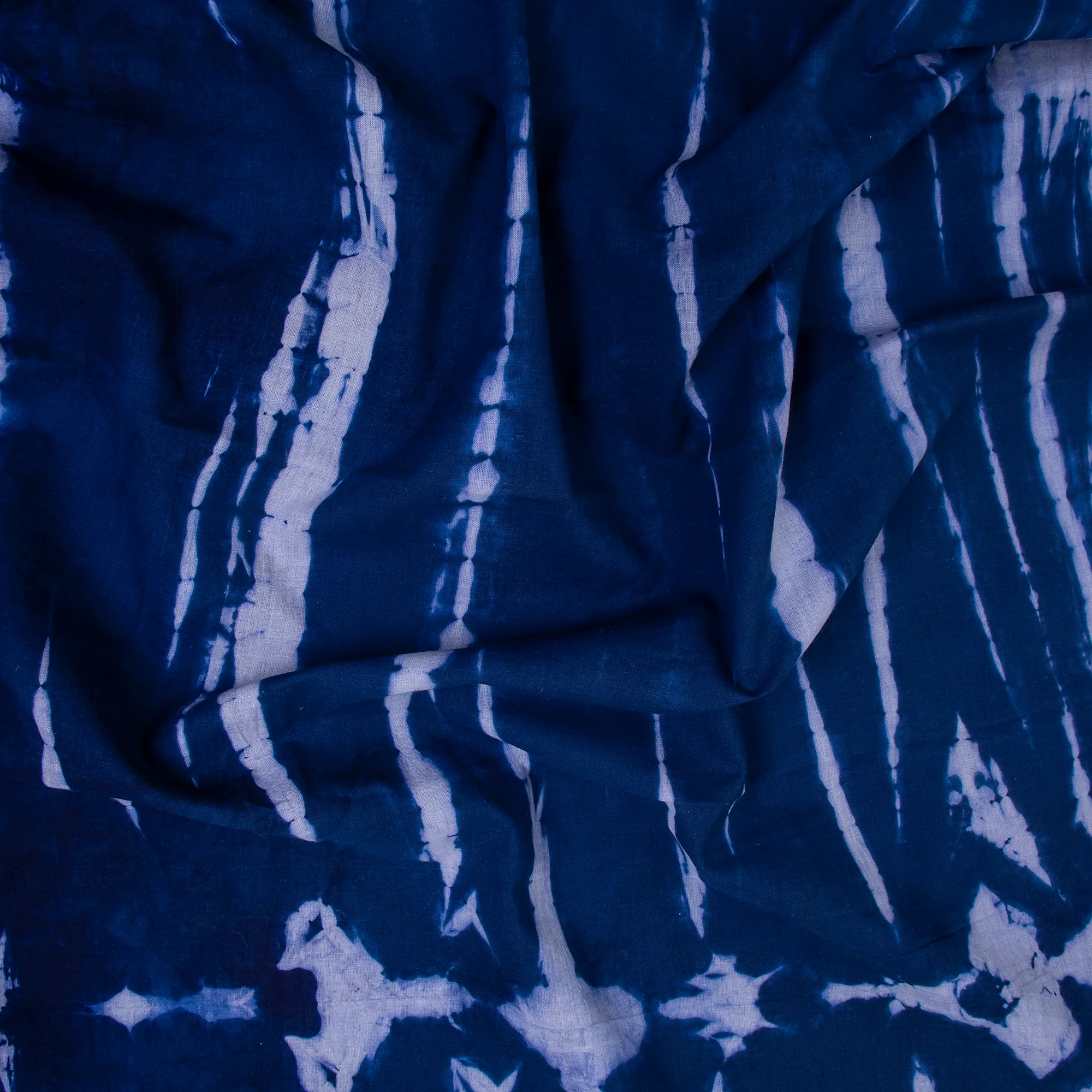 Blue Indian Handmade Cotton Tie Dye Fabrics - Image 2
