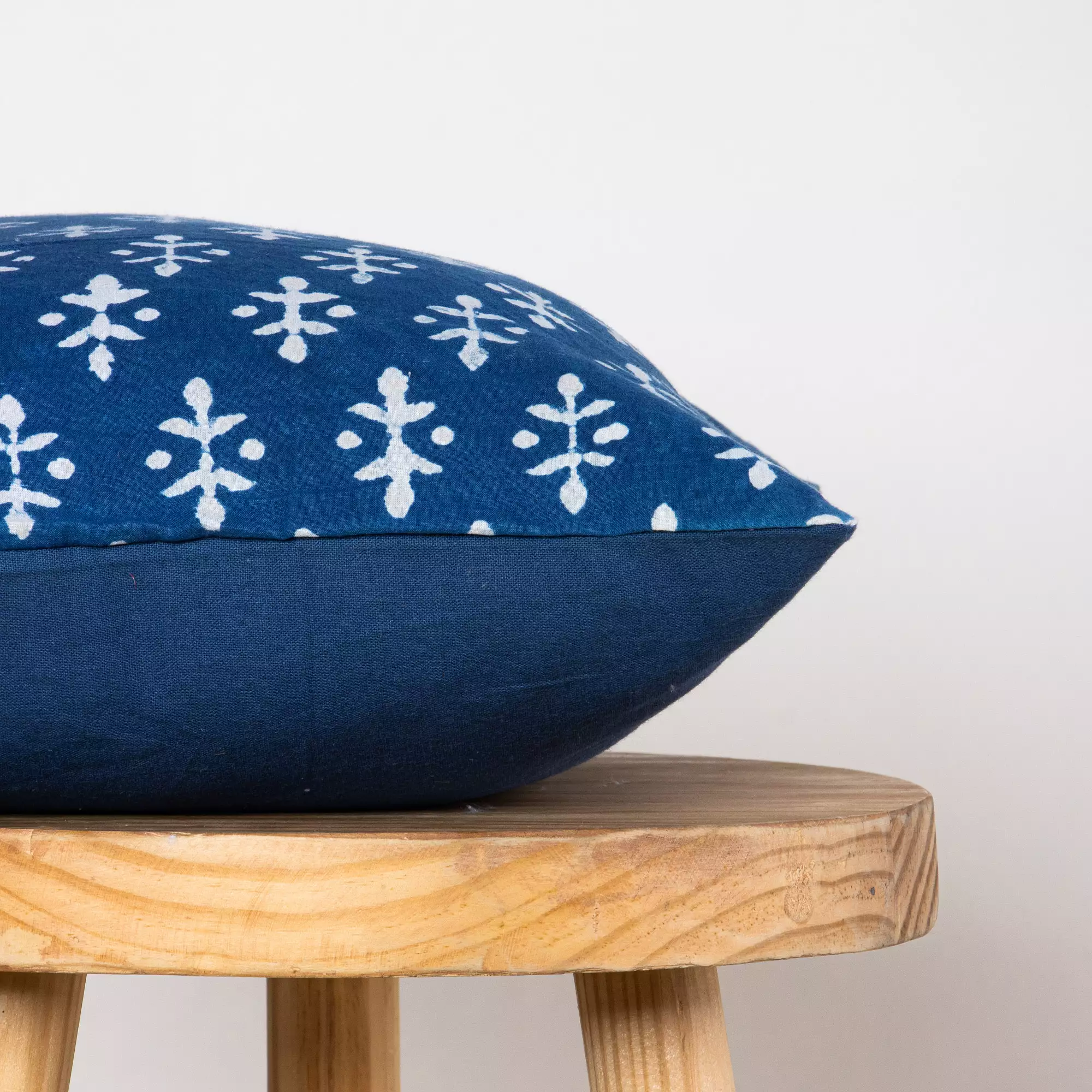 Indigo Pure Cotton Hand Block Printed Cushion Cover - Image 5