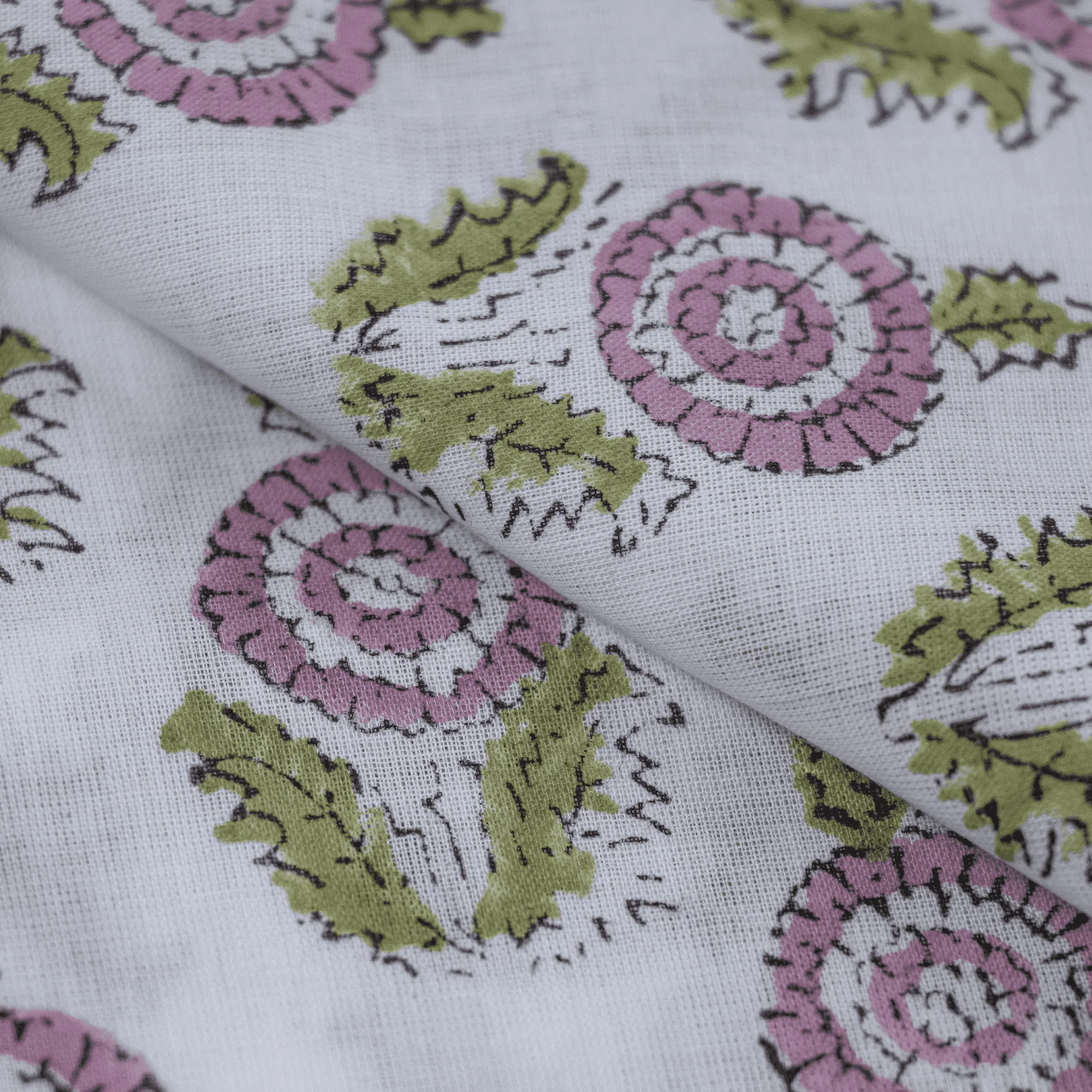 Hand Block Print Cotton Fabric For Summer - Image 3